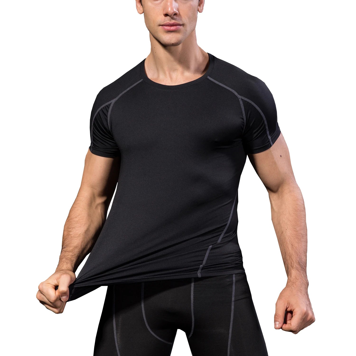 Quick Dry Running Shirt for Men - Moisture Wicking Fitness & Gym Workout T-Shirt - Breathable Short Sleeve Compression Top for Bodybuilding, Jogging & Training - Ideal for Sports, Exercise & Active Lifestyle