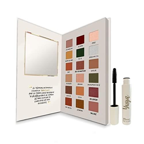 Yuya 10 Oil Blend Face Mask + Metamorphosis Eyeshadow Palette (18 Colors) - Hydrating Skincare & Vibrant Makeup for Day & Night Looks