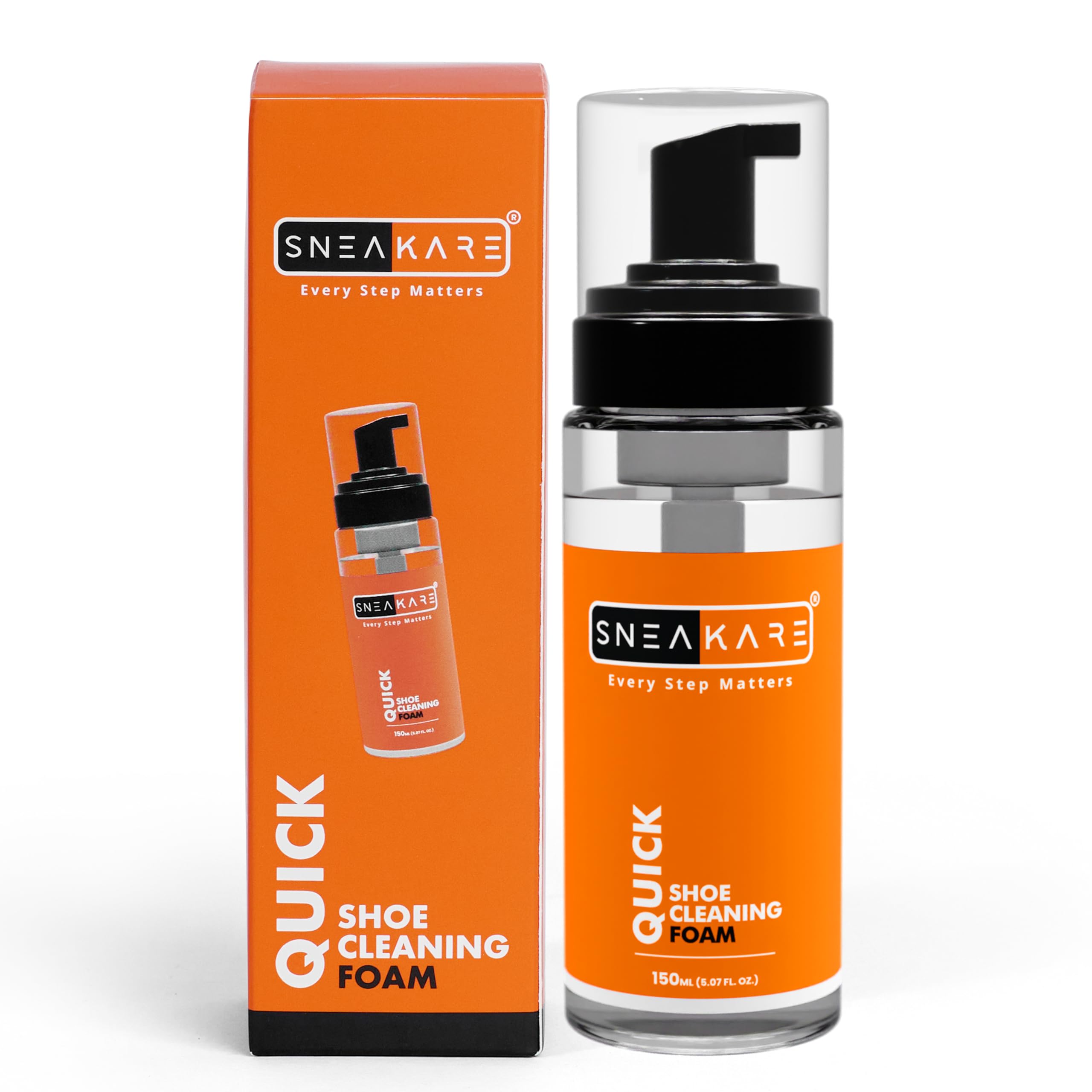 SNEAKARE Quick Shoe Cleaning Foam Spray (150ml) - White Sneaker Cleaner for Sports Shoes & Casual Footwear | Perfect for Gym, Running & Everyday Use