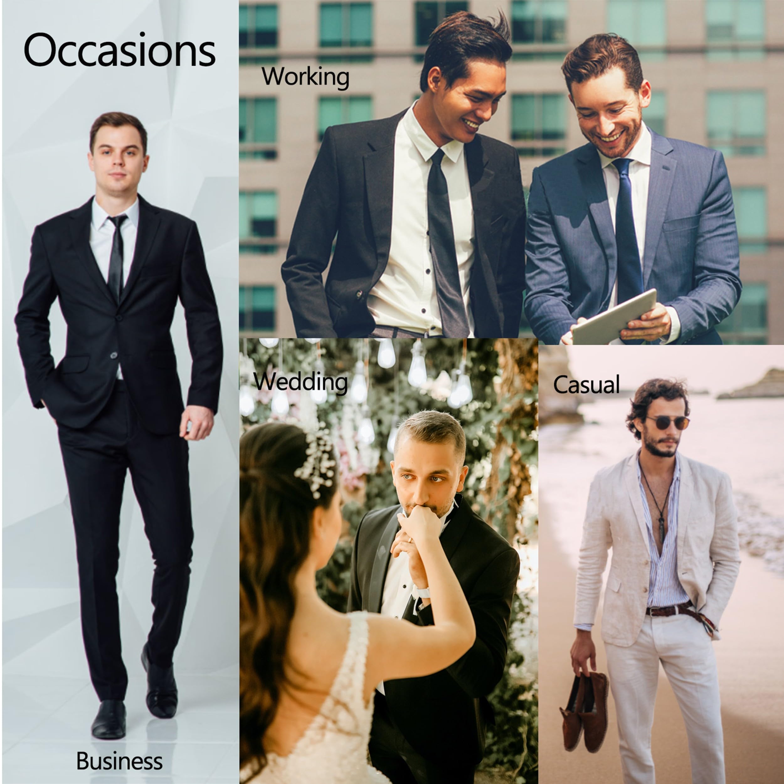 UNINUKOO Men's 3-Piece Slim Fit Suit Set - Classic Solid Color Tuxedo for Wedding, Business & Formal Events | Premium Dress Suit Jacket, Vest & Pants