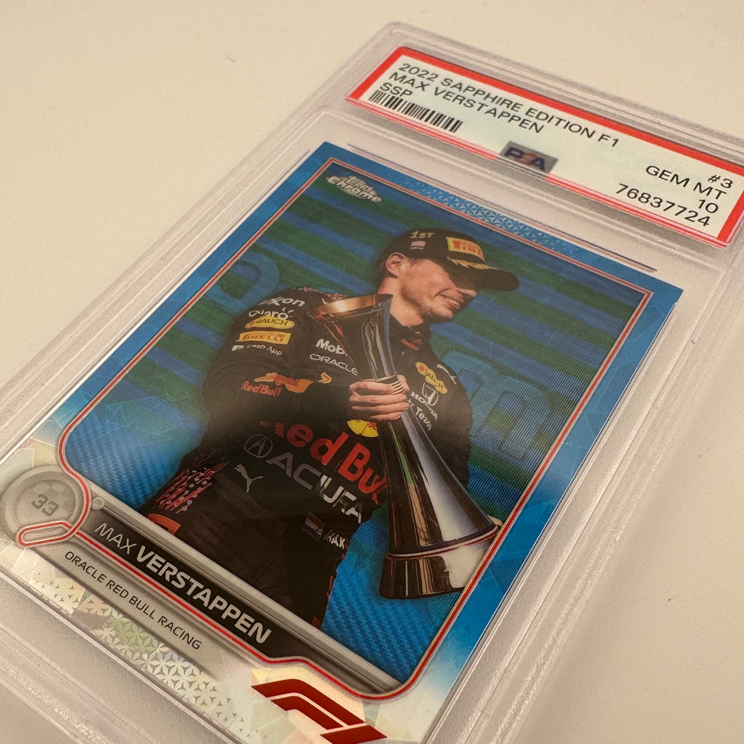 PSA 10 MAX VERSTAPPEN #3 SAPPHIRE EDITION SSP Trading Card - 2021 F1 World Champion Collectible for Sports Memorabilia Fans & Card Investors (Perfect for Display, Trading, or Investment Portfolio)