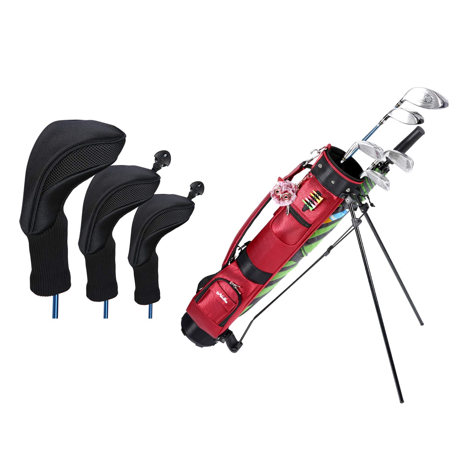 Premium Golf Club Head Cover Set with Stand Bag - Waterproof & Durable Protection for Irons, Woods & Putter - Perfect for Golf Course, Driving Range & Travel | Golf Accessories for Men & Women