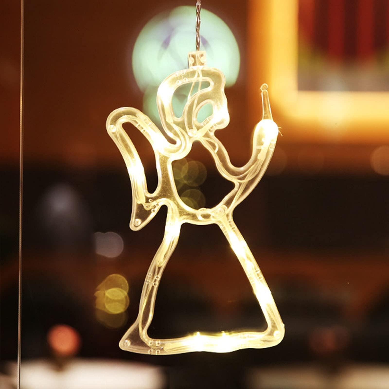8 Inch LED Sucker Christmas Lights - Window Elk Glow Lamp, Angel & Star Decorations for Christmas Tree, Party, Home, Outdoor & Indoor Decor - Perfect for Holiday Parties, Gifts, and Festive Home Lighting