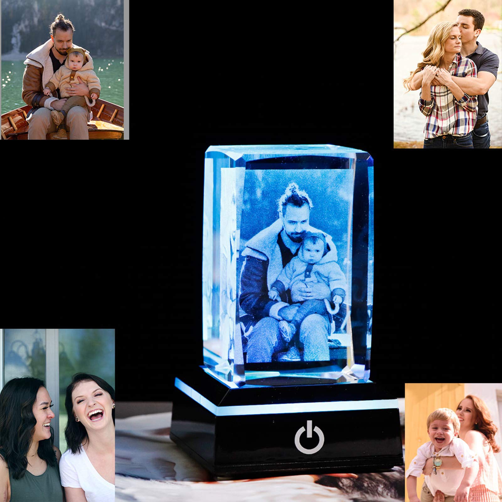 Personalized Crystal Photo Frame - Custom Engraved Anniversary Gift for Husband, Boyfriend, Kids | Memorial Keepsake for Pet Loss (Dog, Cat) | Perfect for Weddings, Birthdays & Special Occasions