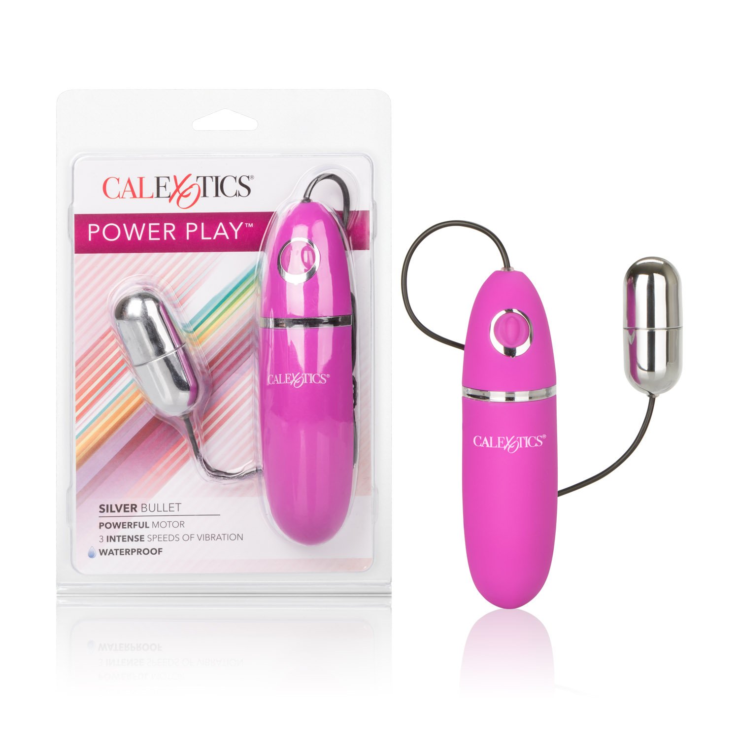 Power Play Wired Remote Control Bullet Vibrator - Waterproof Rechargeable Adult Sex Toy for Couples & Solo Play - Silver Egg Massager for Bedroom Fun & Sensual Massage