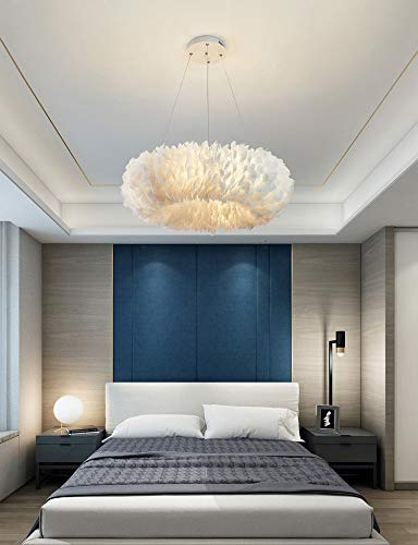 Nordic Feather Chandelier - 8-Light Modern Ceiling Pendant Fixture, 31.5