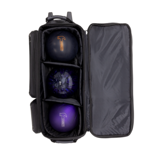 Hammer Carbon Shield 3 Ball Roller Bowling Bag - Durable Bowling Accessory for League & Tournament Players - Perfect for Travel & Pro Bowling Events