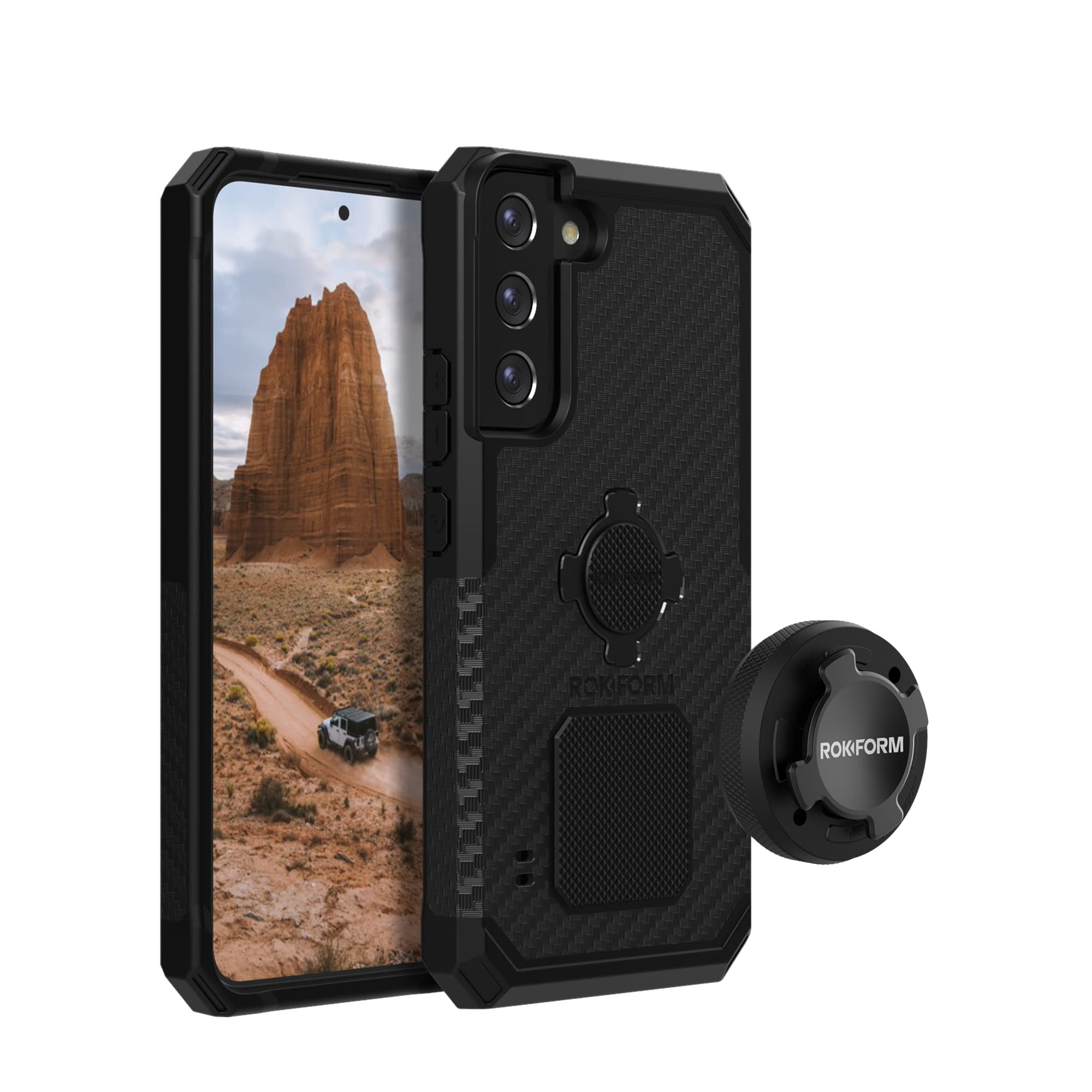 Rokform Rugged Case for Samsung Galaxy S22 Plus 5G with Aluminum RokLock Phone Mount - Shockproof Protective Cover for Outdoor, Cycling, Motorcycle & Work Use