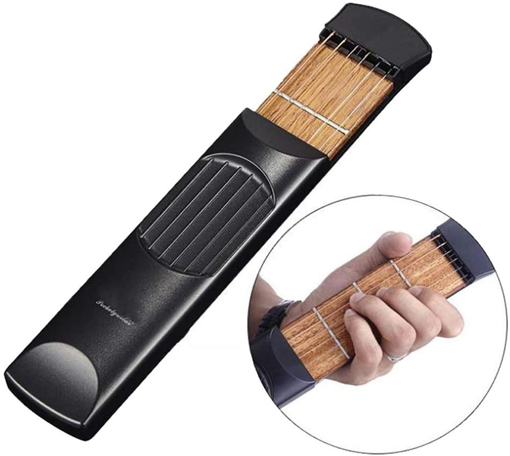 Portable Pocket Guitar Trainer - 4 Fret Strings Practice Tool for Beginners | Guitar Accessories & Musical Instruments | Perfect for Travel, Home Practice & On-the-Go Learning