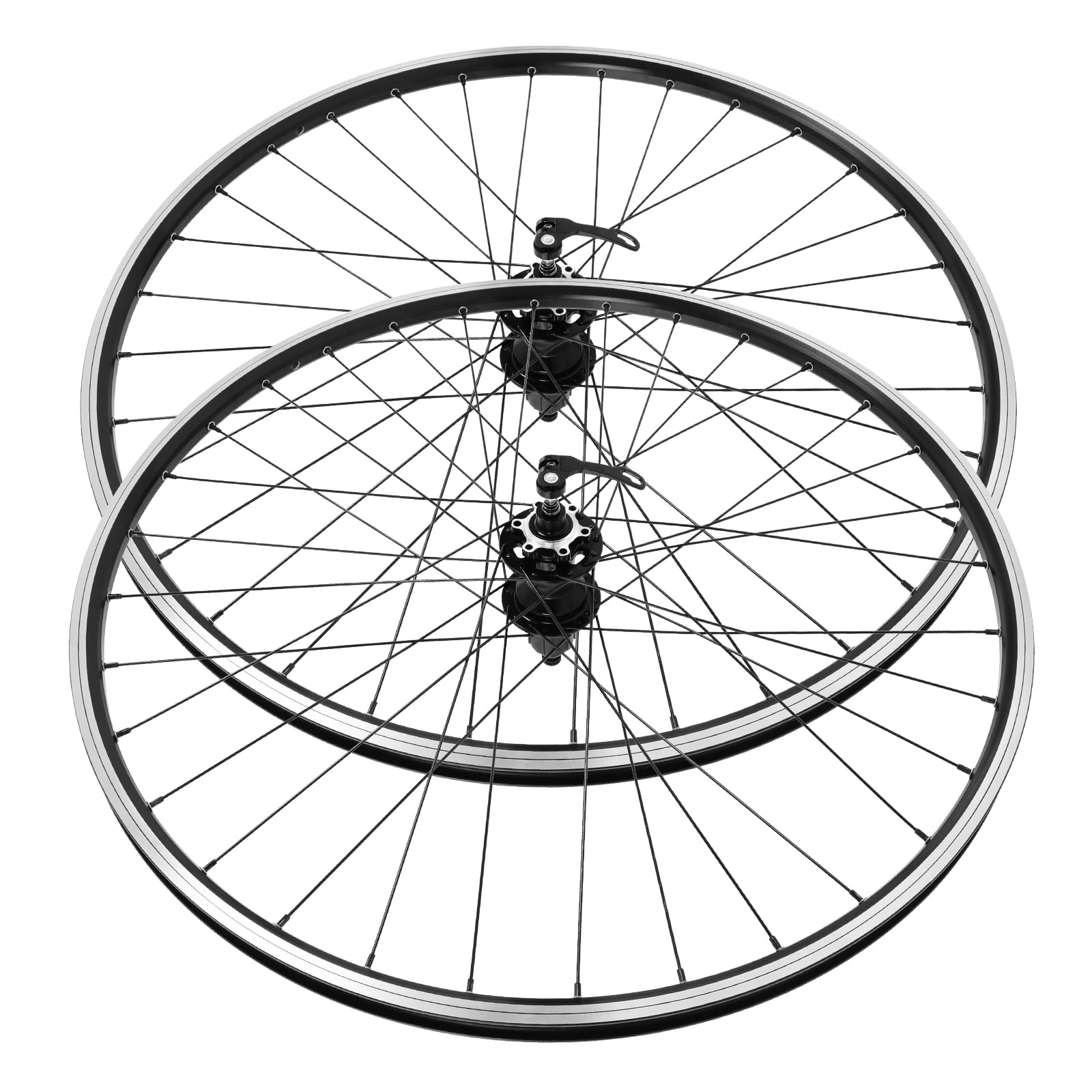 29 Inch Mountain Bike Wheelset - Aluminum Alloy Rim Disc Brake MTB Wheels with Quick Release (Front & Rear) - Black Bicycle Wheels for Trail Riding & Off-Road Cycling