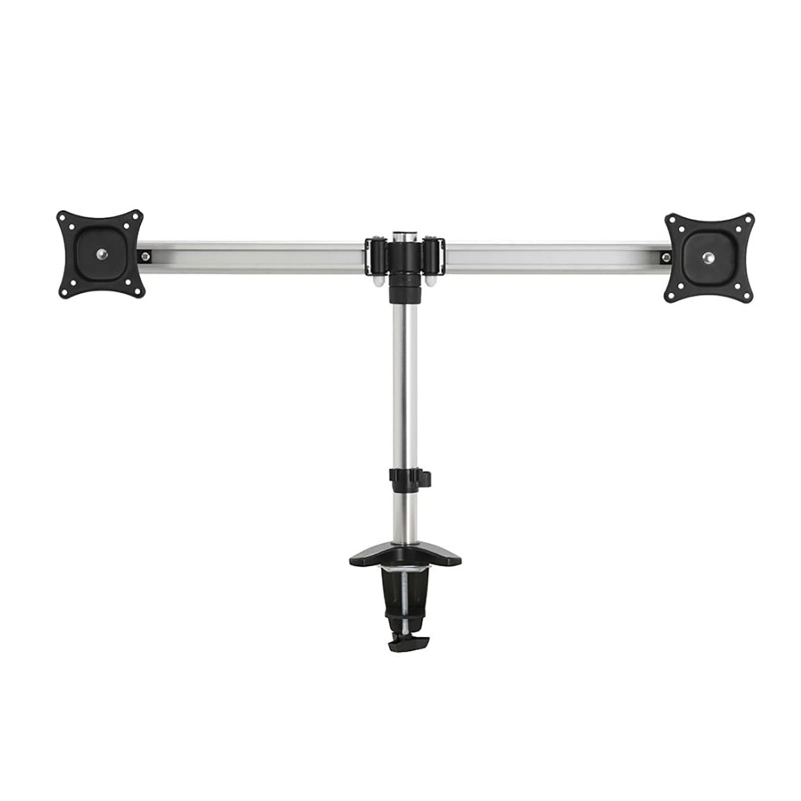 Universal TV Stand Monitor Mount - Adjustable Dual Monitor Stand for 15-27 Inch Screens, Heavy Duty C-Clamp & Perforated Base, Supports 2.2-22lbs per Arm - Perfect for Home Office, Gaming Setup & Workstation