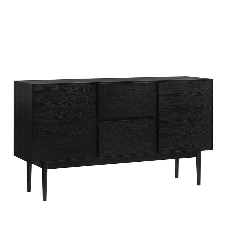 FANGO 150cm Black Ash Sideboard Buffet Cabinet - Stylish Storage for Dining Room, Living Room & Entryway