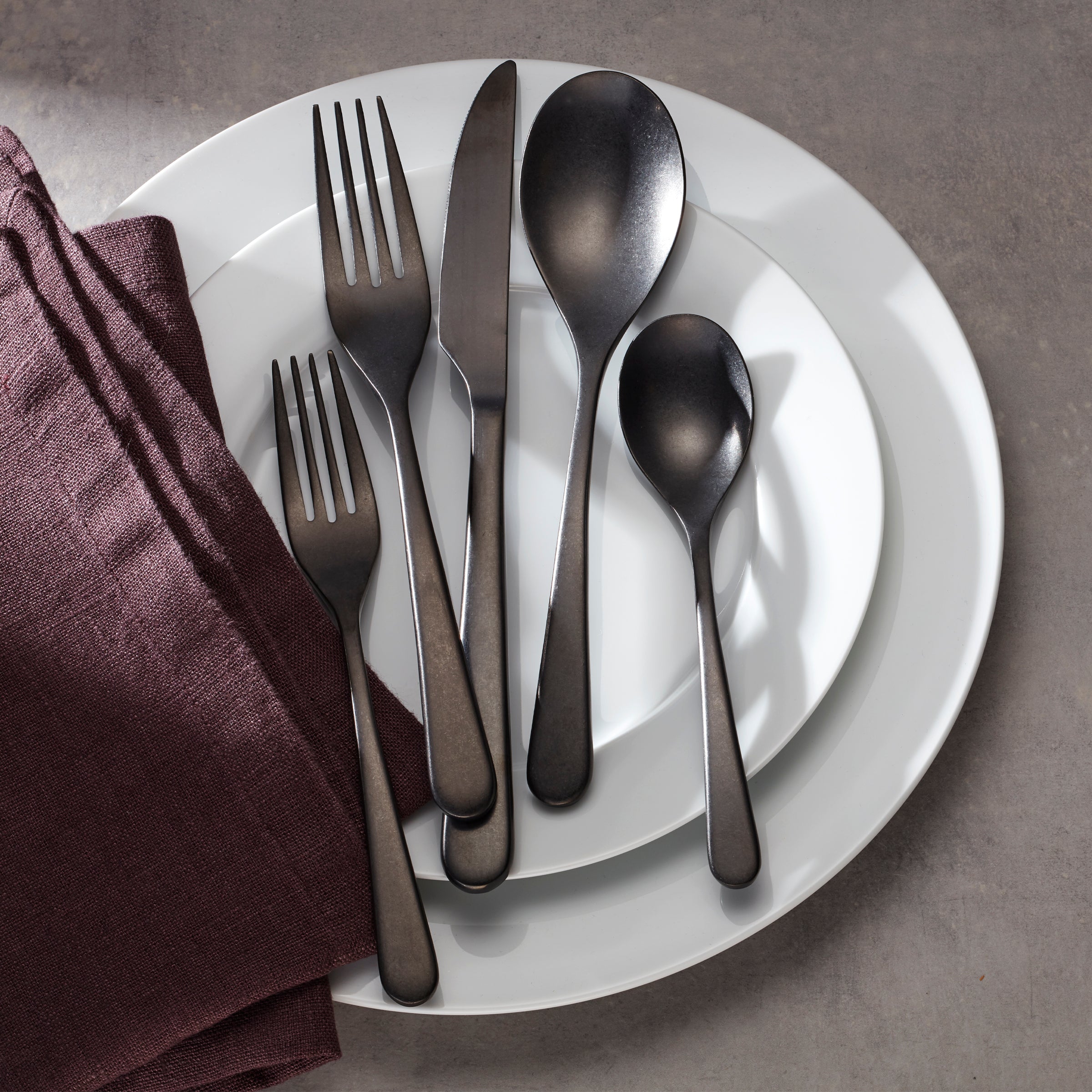 Kenbrook Black Vintage 20-Piece Flatware Set - Stainless Steel Cutlery Set for 4 People - Elegant Dining Utensils for Restaurants, Weddings & Dinner Parties