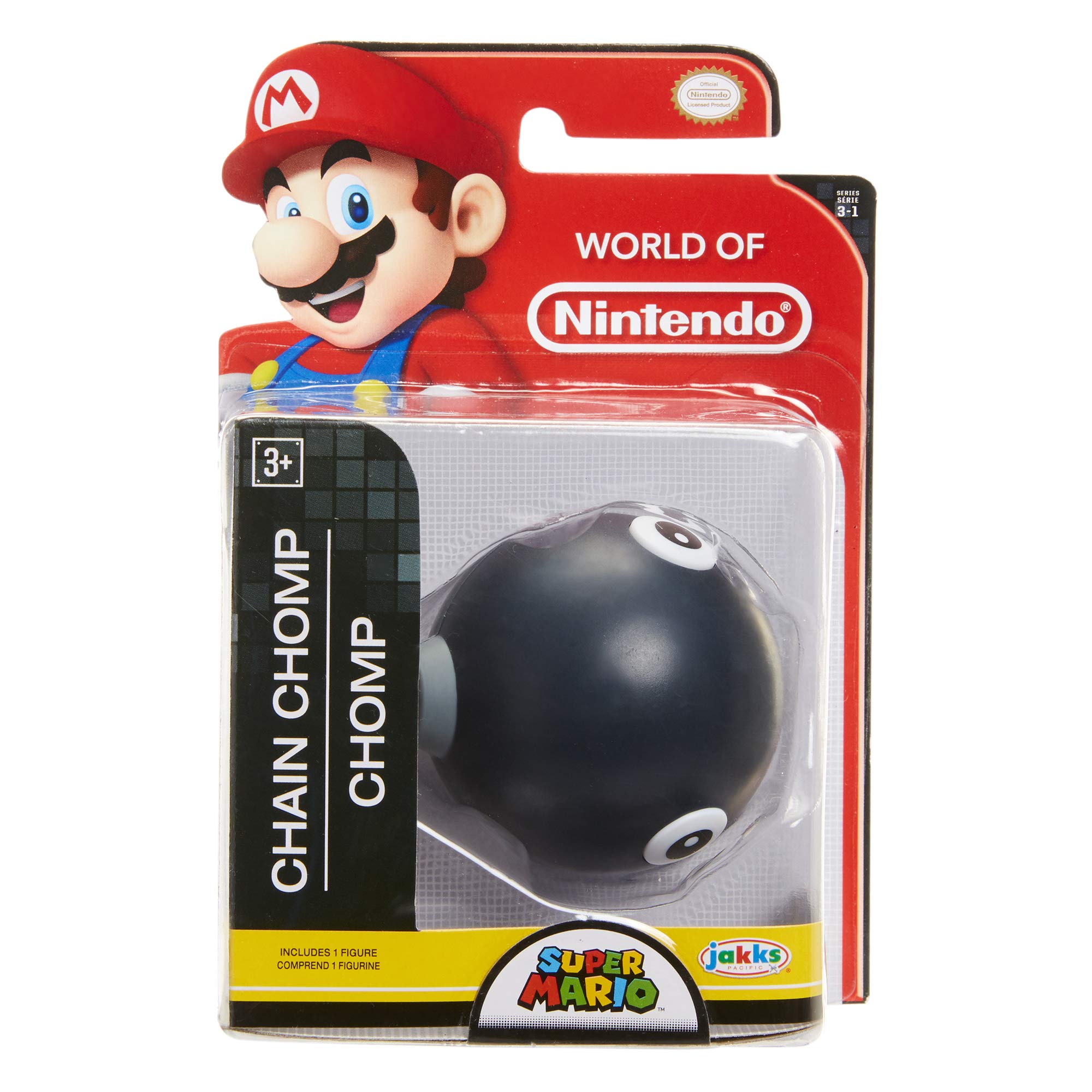 World of Nintendo Super Mario Chain Chomp 2.5-Inch Mini Figure [Wave 16] - Collectible Toy for Gamers & Mario Fans, Perfect for Display, Gifts, and Nintendo Themed Decor