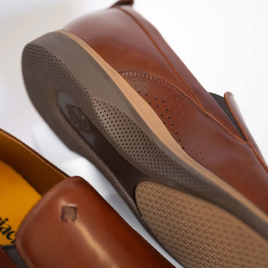 Comfortable Chestnut Slip-On Shoes for Men & Women - Casual Loafers for Walking, Travel & Everyday Wear