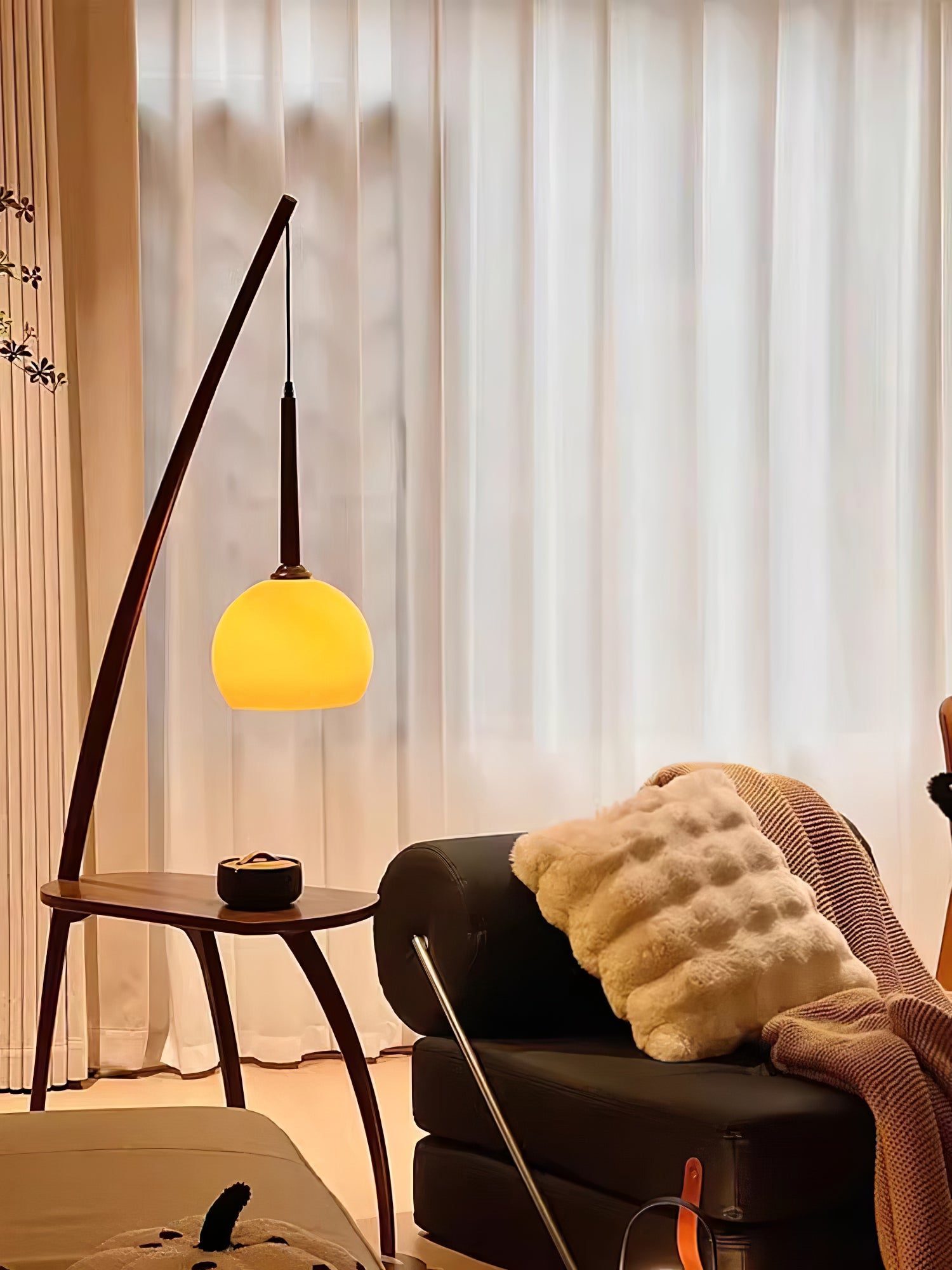 Modern Arc Sphere Floor Lamp - Adjustable LED Standing Light for Living Room, Bedroom & Office - Stylish Ambient Lighting for Home Decor
