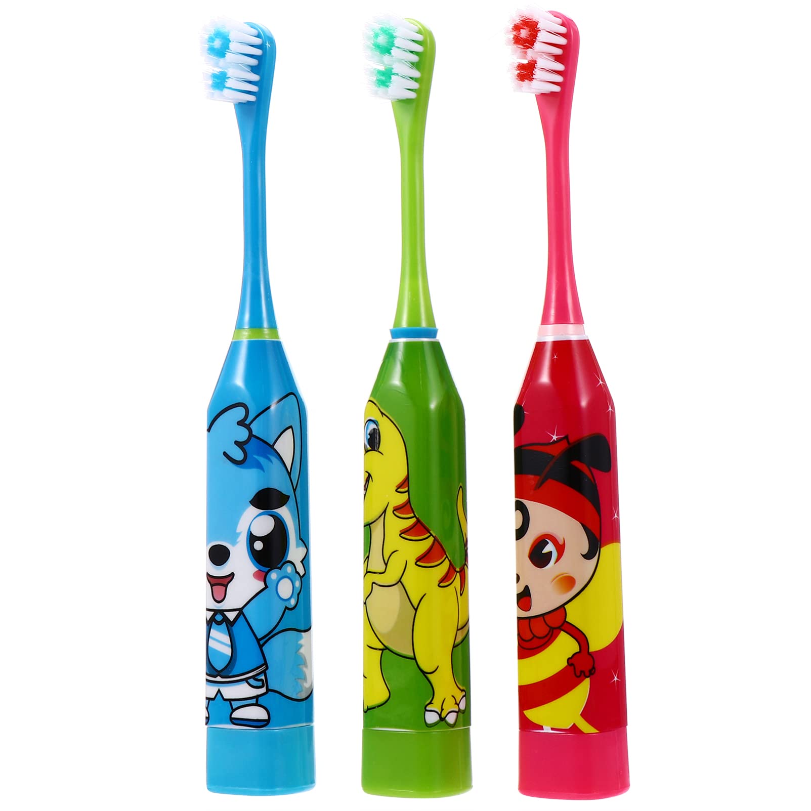 Healifty Kids Electric Toothbrush Set - Battery Powered Toothbrush for Boys & Girls with 3 Color Options - Perfect for Home, Travel & School Dental Care
