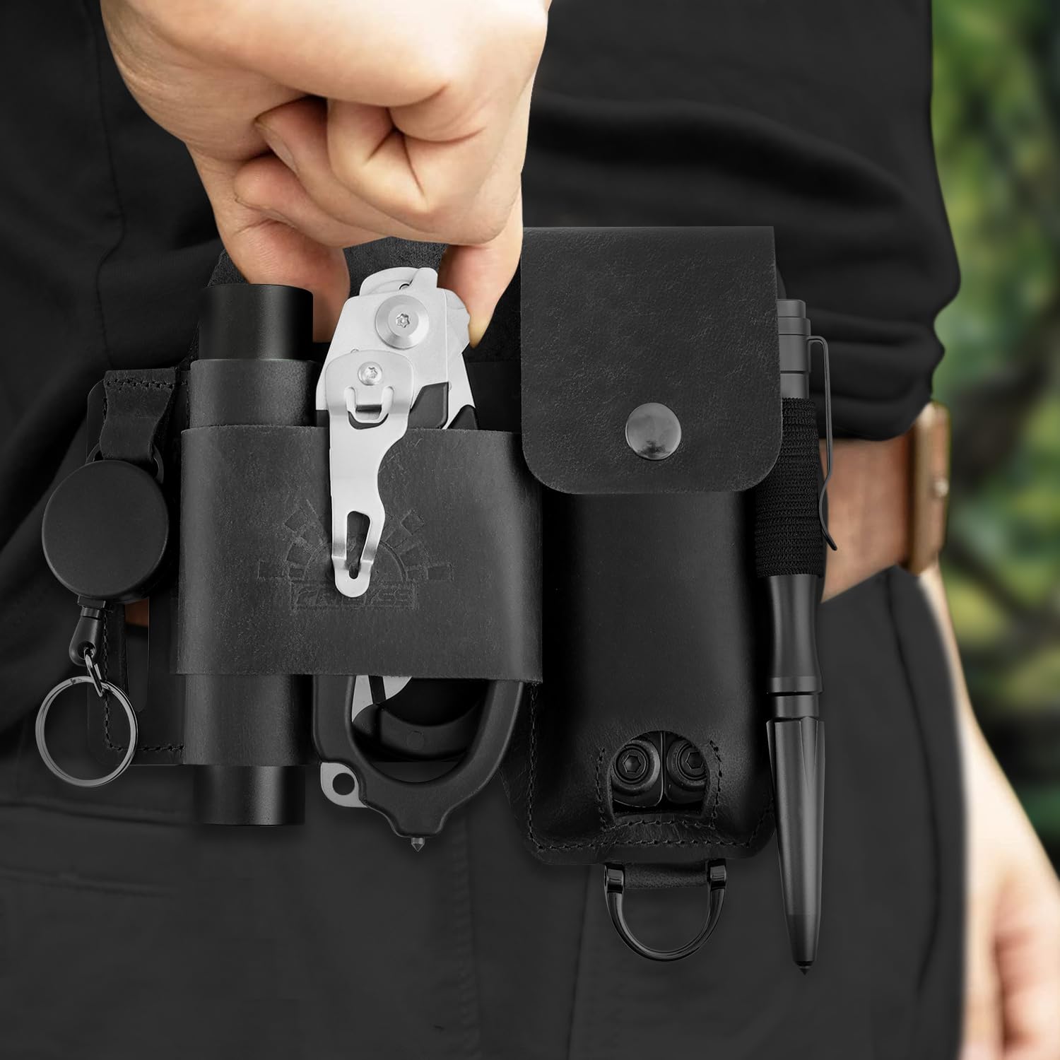 Premium EDC Multitool Sheath for Belt - Leatherman & Gerber Compatible Tactical Pouch | Durable Nylon Organizer for Camping, Hiking & Everyday Carry (EDC)