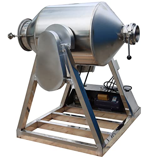 200L Industrial Dry Powder Mixer - 360° Rotation Drum Blender for Feed, Particle & Granule Mixing - 110V 2.2kW Metal Powder Blender for Metallurgy & Chemical Industry - Perfect for Animal Feed Production & Pharmaceutical Powder Blending
