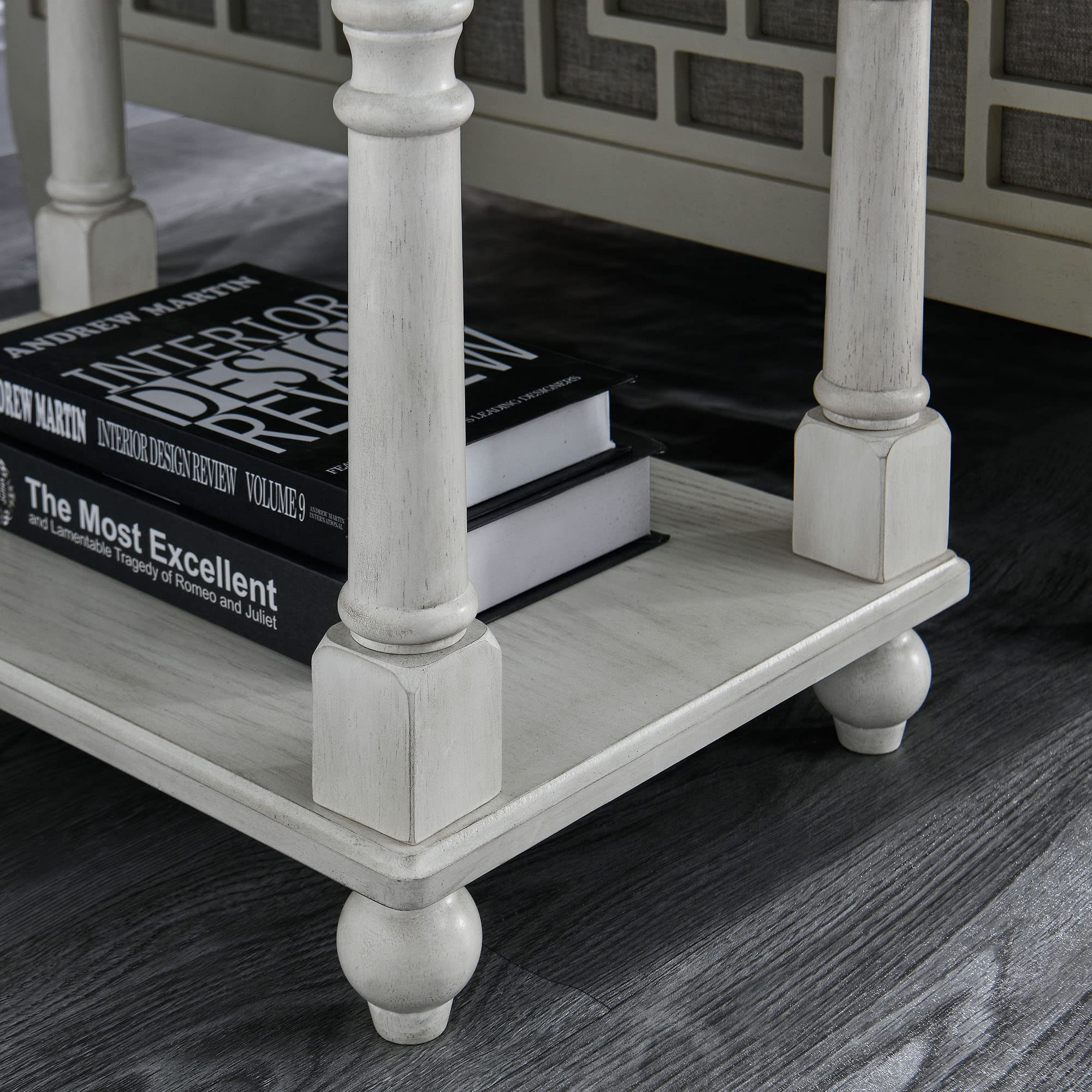Solid Wood Narrow End Table with Drawer - Slim Sofa Side Table with Storage Shelves & Easy Assembly (22