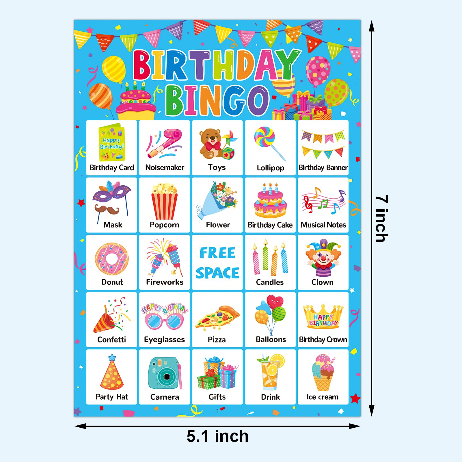 Birthday Bingo Game Set - Fun Party Activity for 24 Players | Classroom & Family Birthday Party Supplies | Perfect for Kids & Adult Celebrations, Group Games & Festive Gatherings