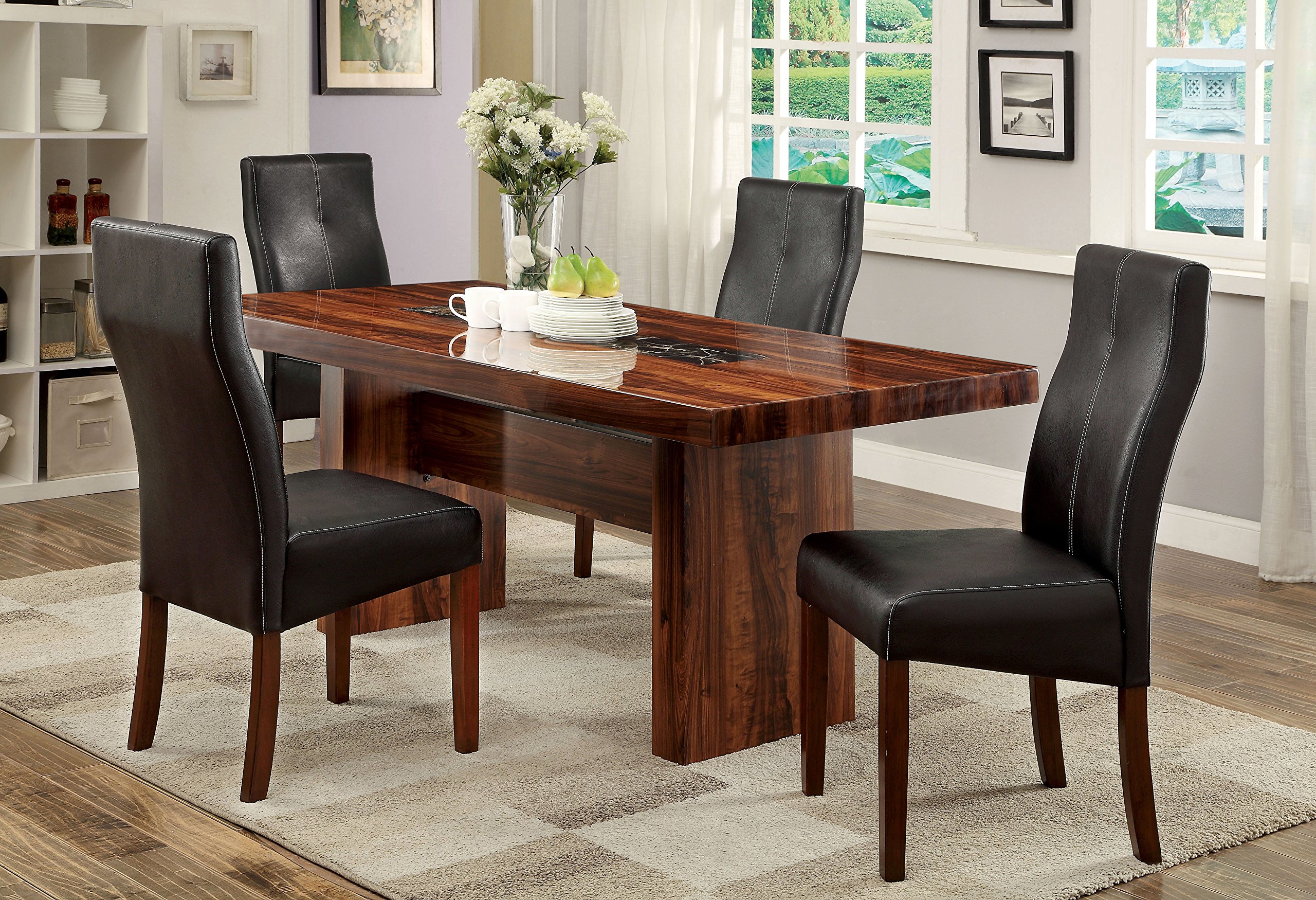Furniture of America Kona Dining Table - 42 Inch Round Wooden Kitchen Table for 4-6 People | Perfect for Small Spaces, Breakfast Nooks & Cozy Family Dinners