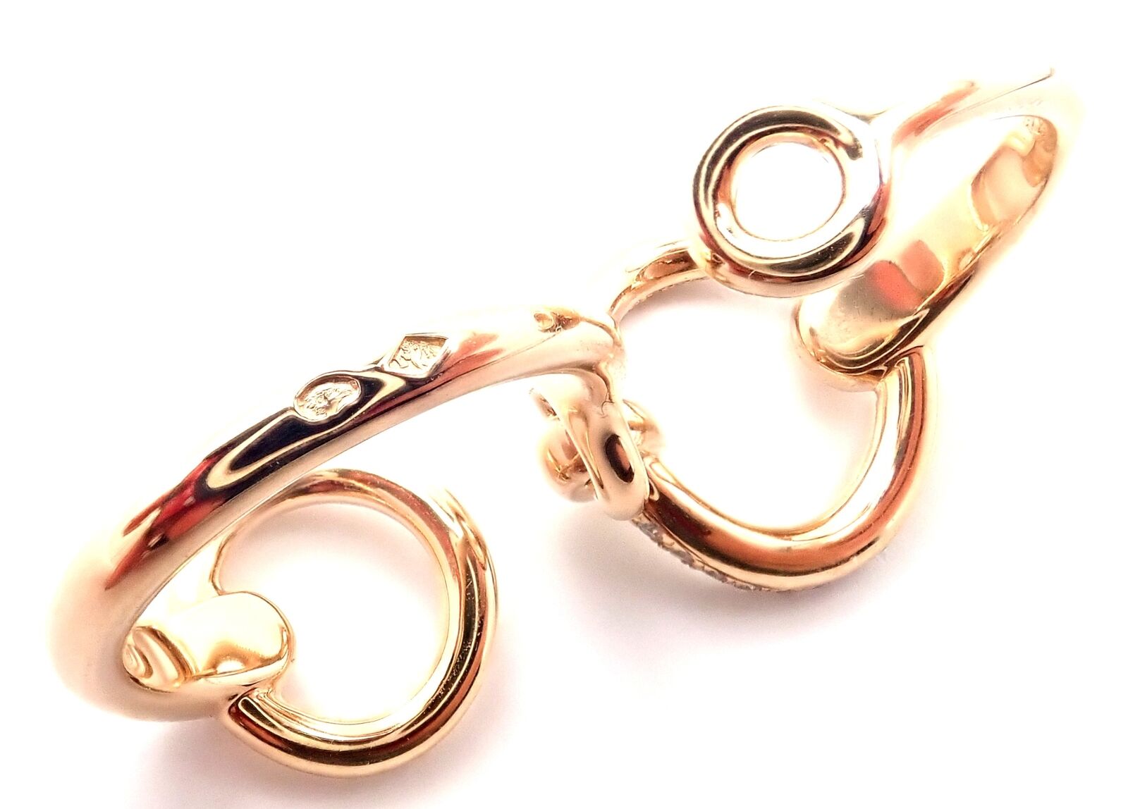 Authentic Hermes 18k Rose Gold Diamond Filet d'Or Large Double Band Ring - Luxury Jewelry for Women, Perfect for Weddings, Anniversaries & Special Occasions
