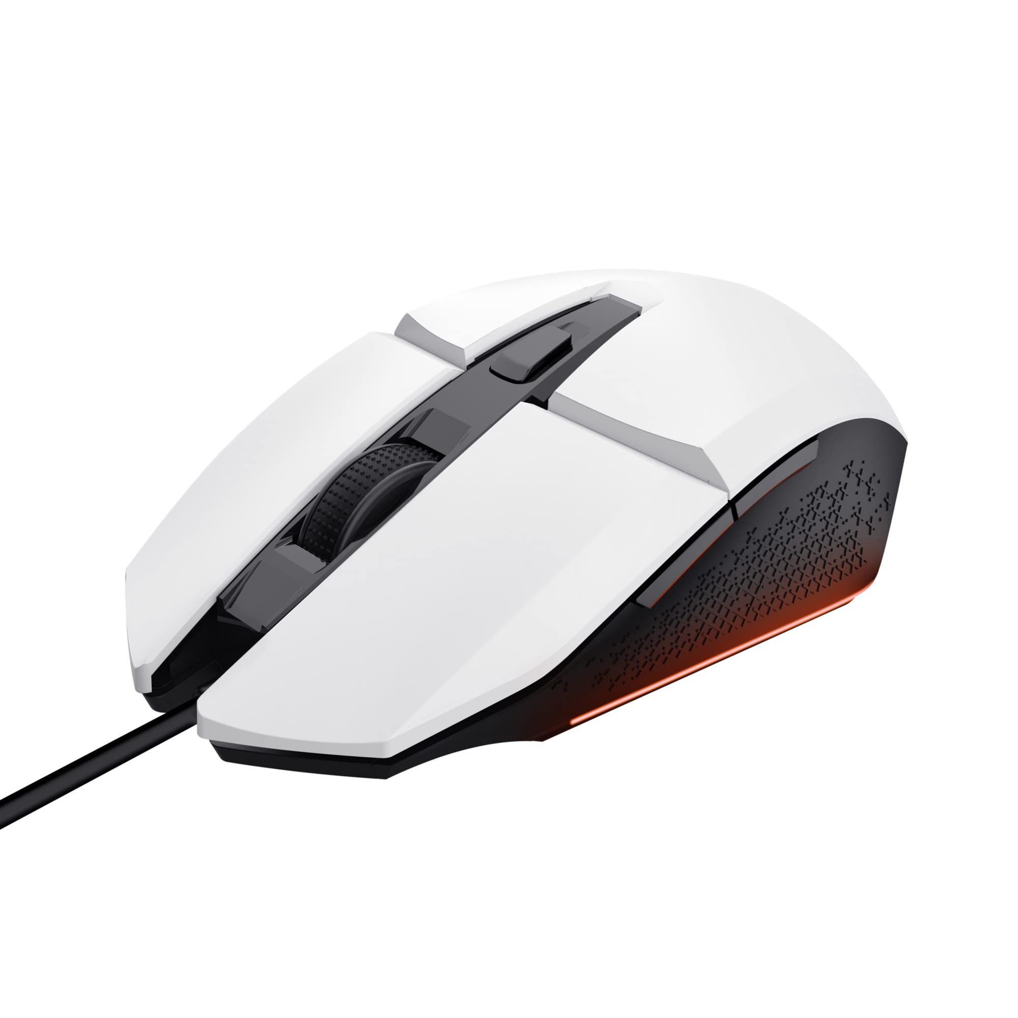 Trust Gaming GXT 109W Felox Gaming Mouse - 6 Programmable Buttons, RGB LED Lighting, 200-6400 DPI Adjustable, 150cm USB Cable, Built-in Software for PC/Laptop (White) - Perfect for FPS, MOBA & MMO Gaming