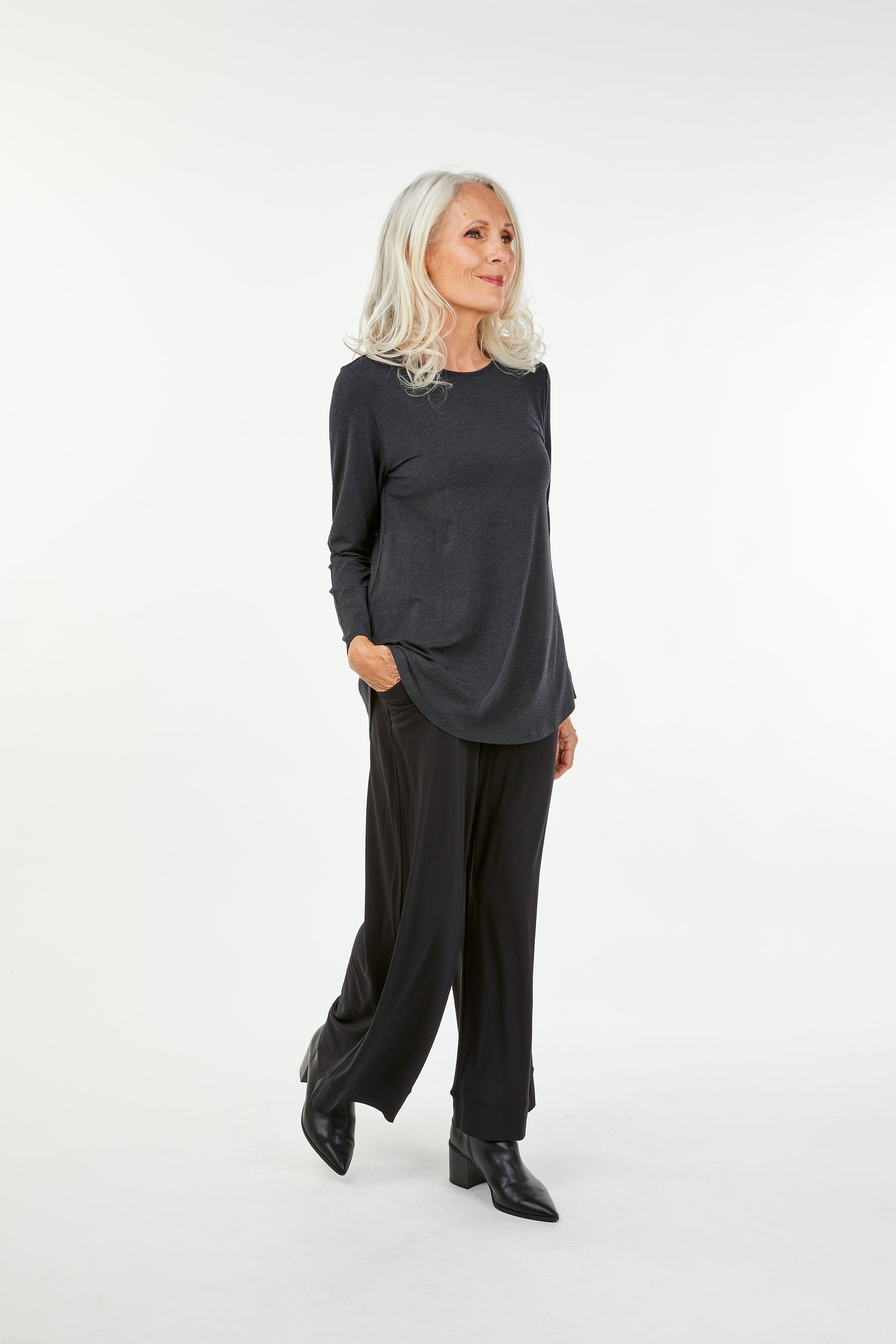 Tani Cara Long Sleeve Marle Top for Women - Soft Cotton Blend Casual Shirt - Perfect for Work, Date Night & Everyday Wear