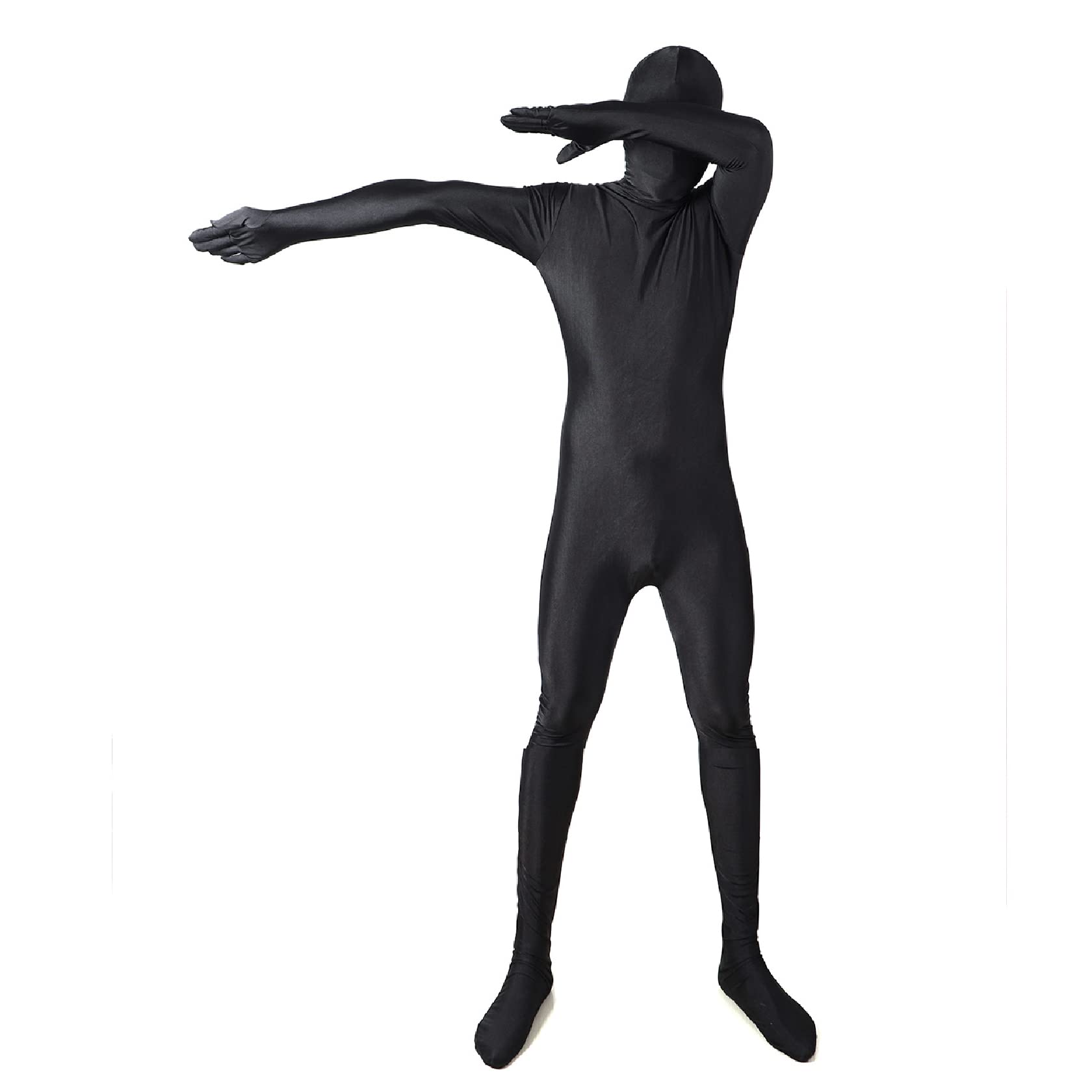 Eigso Full Body Spandex Suit for Men & Women - Stretchy Black Zentai Costume for Halloween, Cosplay, Dance & Performance - Perfect for Parties, Stage Shows & Themed Events
