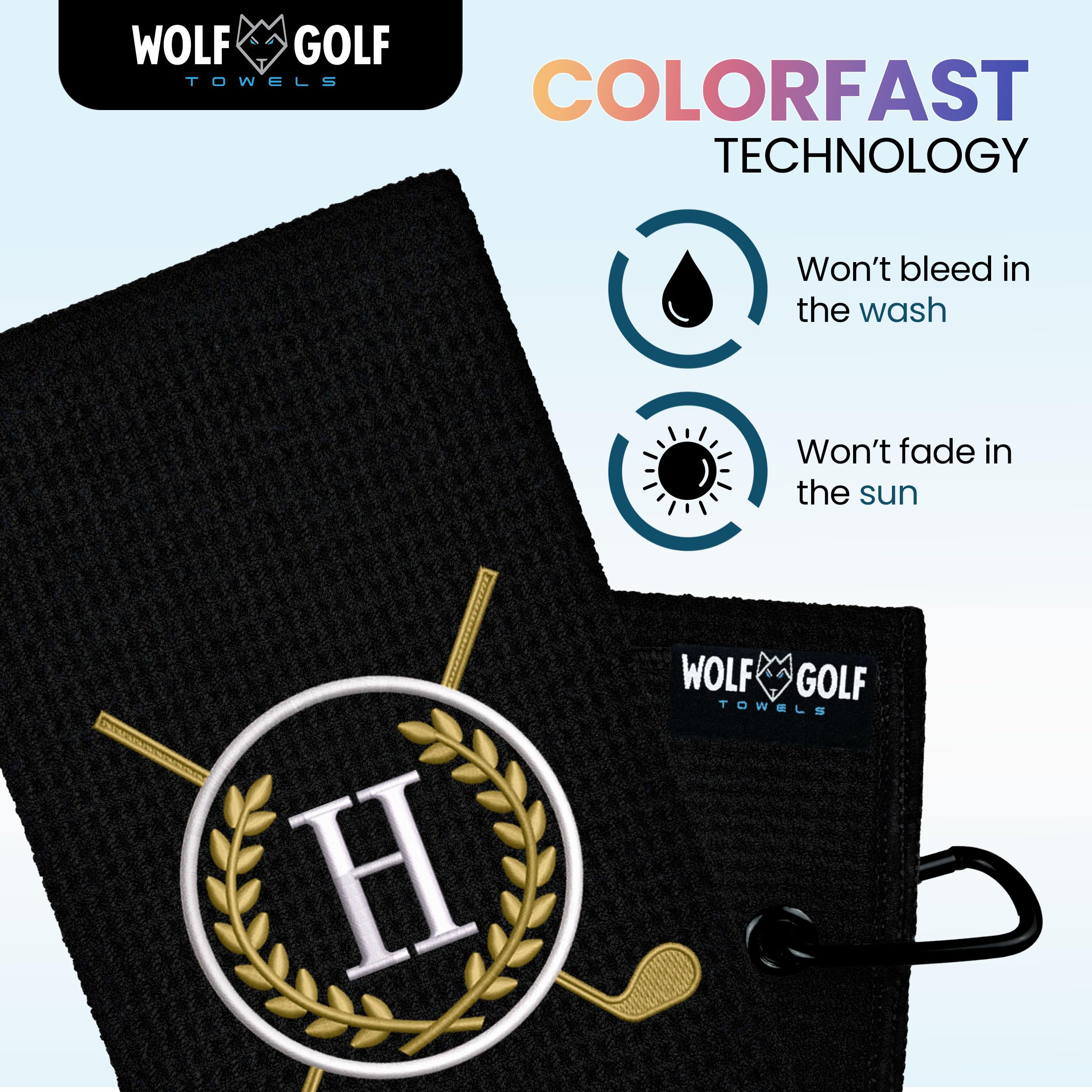 Custom Monogrammed Golf Towels - Personalized Gifts for Golf Bags (Men & Women) | Perfect for Golf Tournaments & Gifts