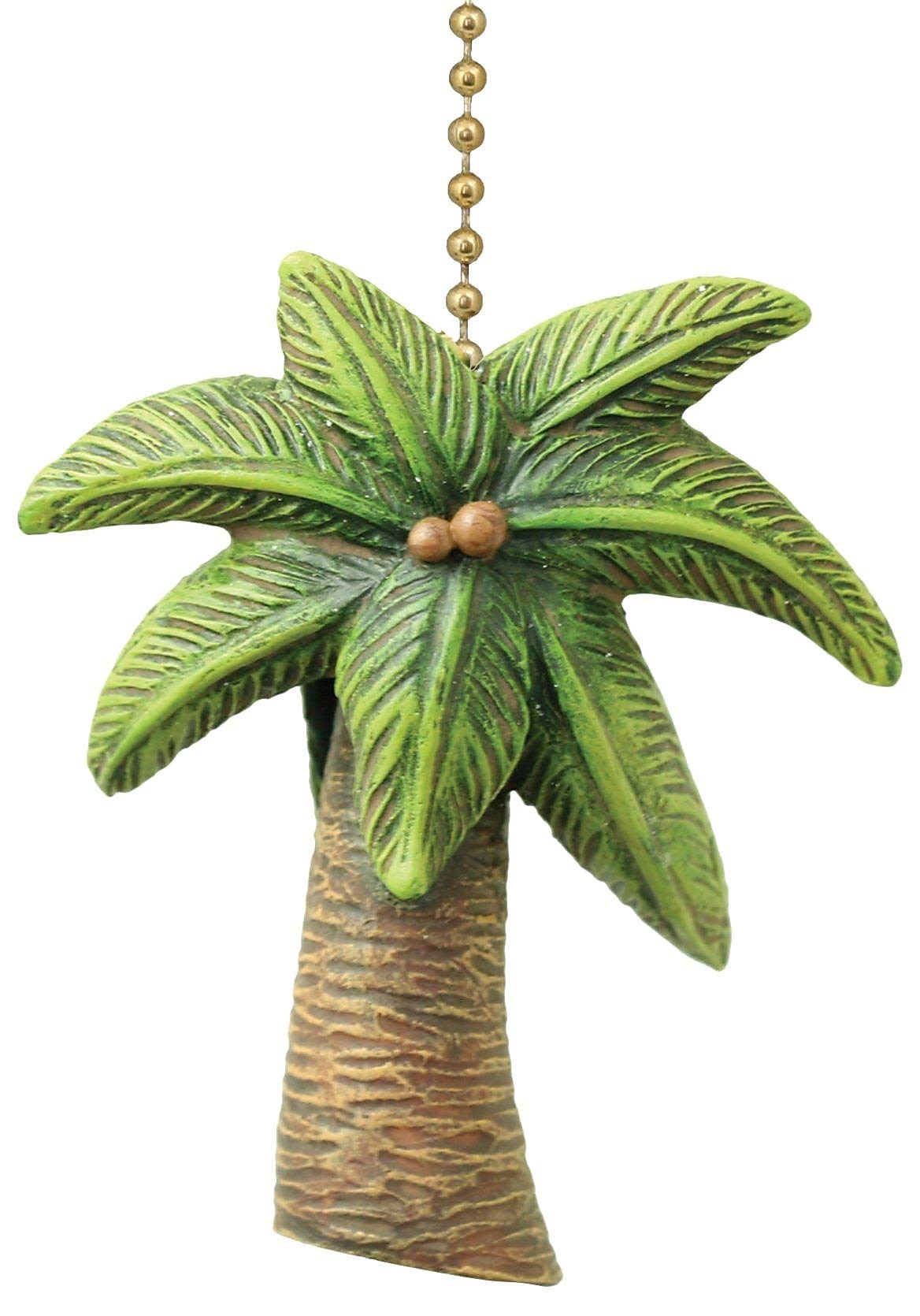 Tropical Palm Tree Ceiling Fan Pull Chain - Decorative Beach Theme Fan Accessory for Coastal, Boho, and Tropical Home Decor