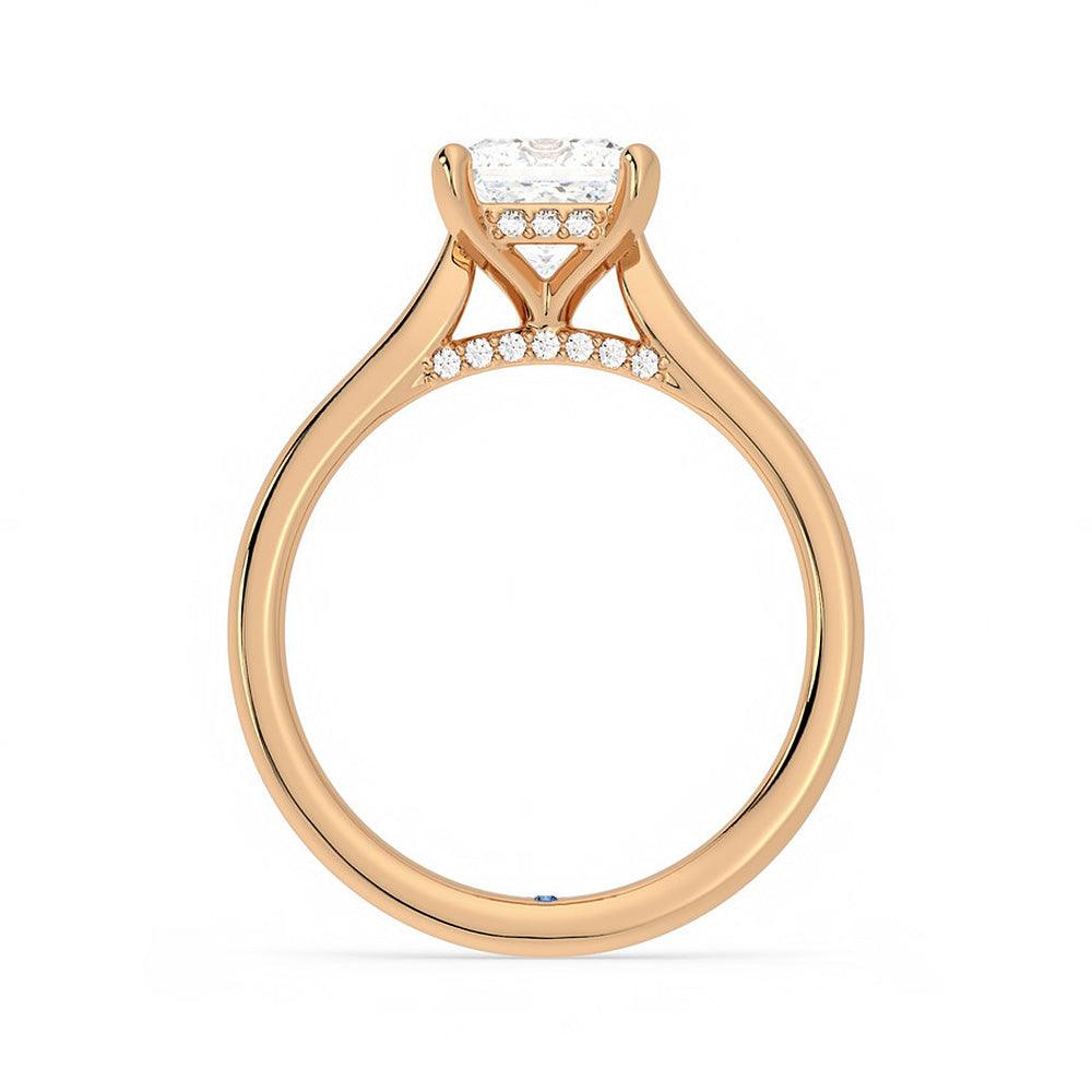 Princess Cut Moissanite Engagement Ring with Hidden Anniversary Stone & Secret Accents - Perfect for Proposals, Weddings & Anniversary Gifts