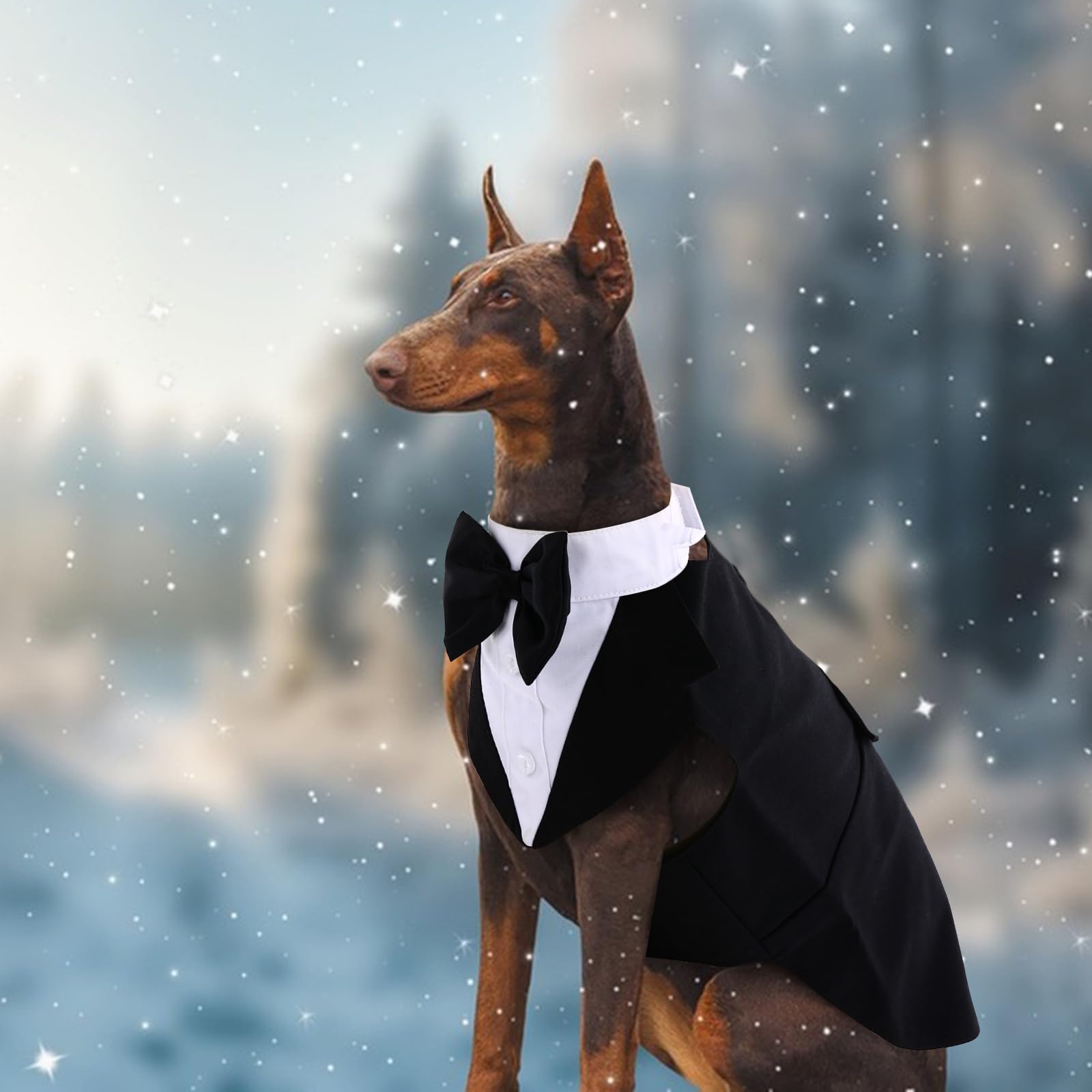 Premium Dog Tuxedo for Large Dogs - Formal Canine Suit with Bow Tie & Bandana Set | Wedding, Halloween, Christmas & Birthday Party Costume | Black Tuxedo Outfit for Dogs - Perfect for Special Occasions & Photo Shoots
