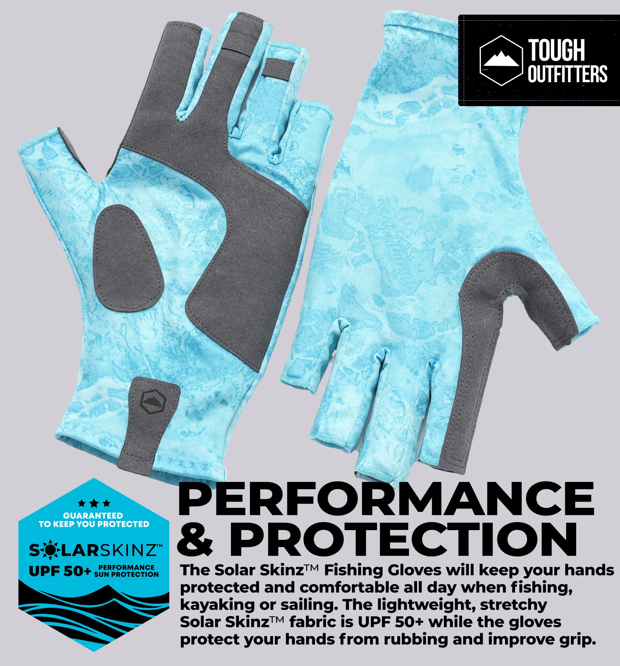 UV Protection Fishing Gloves for Men & Women - UPF 50+ Sun Gloves with Fingerless Design - Perfect for Kayaking, Paddling, Sailing & Outdoor Water Sports - Durable & Breathable for All-Day Comfort