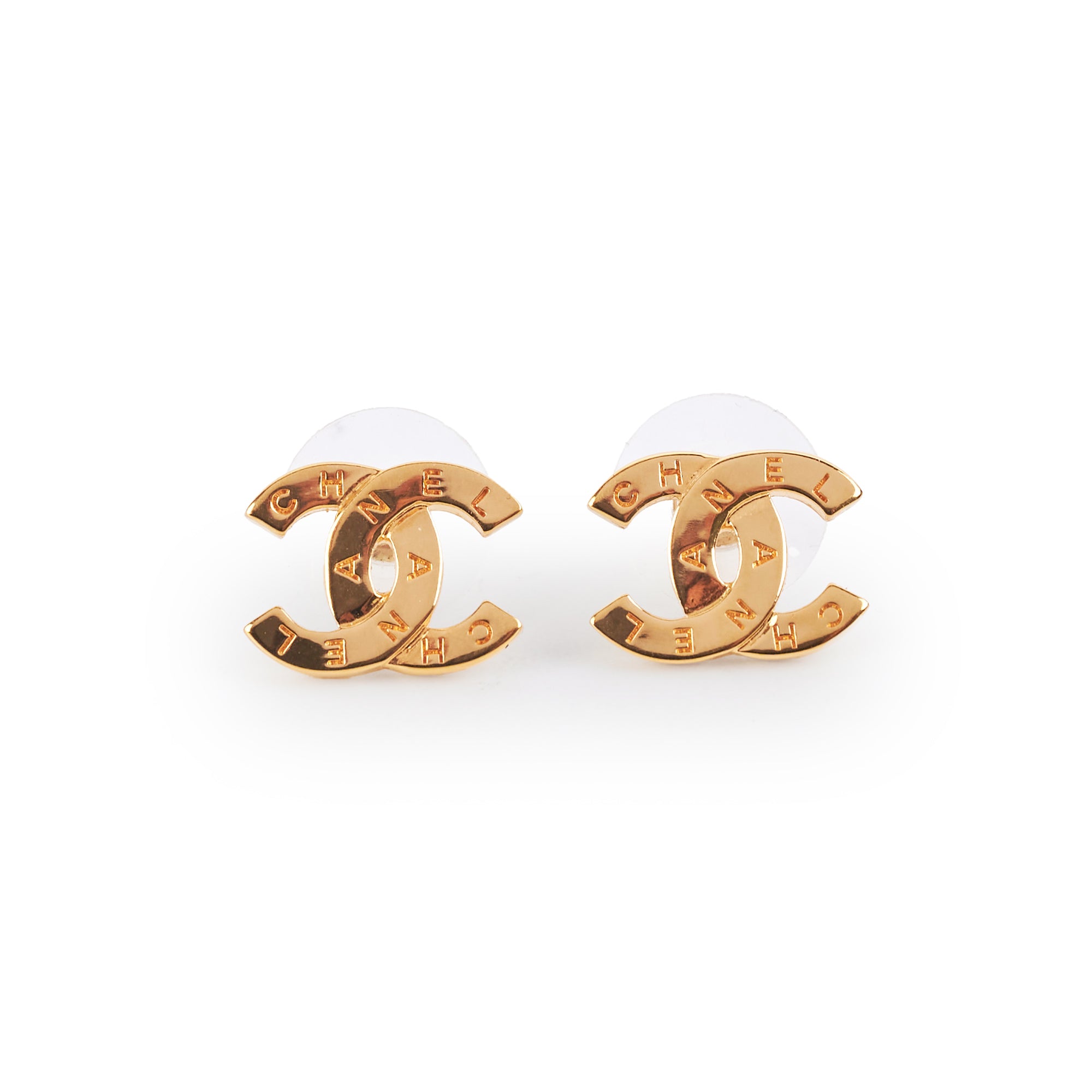 Chanel CC Logo Gold Stud Earrings - Fashion Jewelry for Women | Perfect for Parties, Weddings & Everyday Elegance