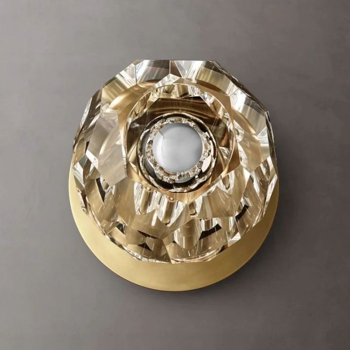 Crystal Clear Glass Petite Wall Sconce - Elegant Lighting Fixture for Bedroom, Living Room & Hallway Decor