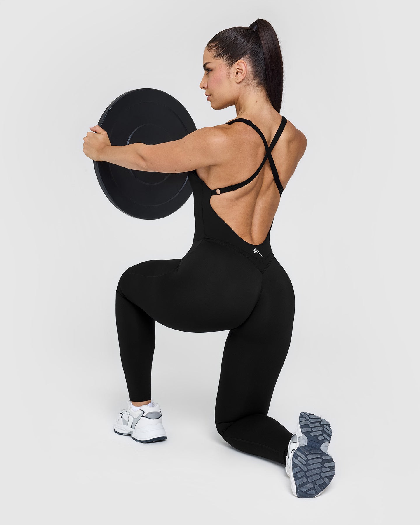 Unified Scoop Back All-in-One Long Sleeve Bodysuit - Black | Seamless Layering Essential for Workouts & Casual Wear