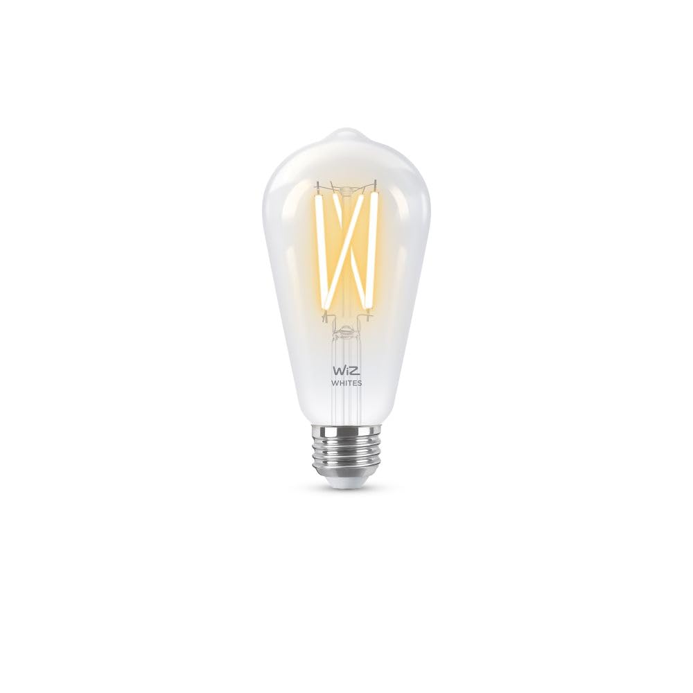 WiZ Smart LED Bulb 60W ST19 Tunable White Filament Light Bulb (6-Pack) - E26 Base, WiFi Connected, Works with Alexa & Google Assistant - Indoor Lighting for Living Room, Bedroom, Dining Room & Office - Matter Compatible Smart Home Lighting