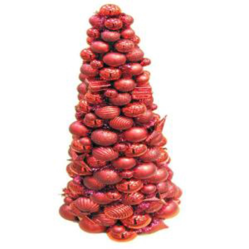Red Plastic Ball Christmas Tree with Gift Box - Perfect Holiday Decor for Home, Office & Party Festive Decorations