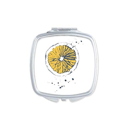DIYthinker Lemon Fruit Watercolor Illustration Pattern - Portable Compact Pocket Mirror with Double Sided Glass for Makeup, Travel & Everyday Use