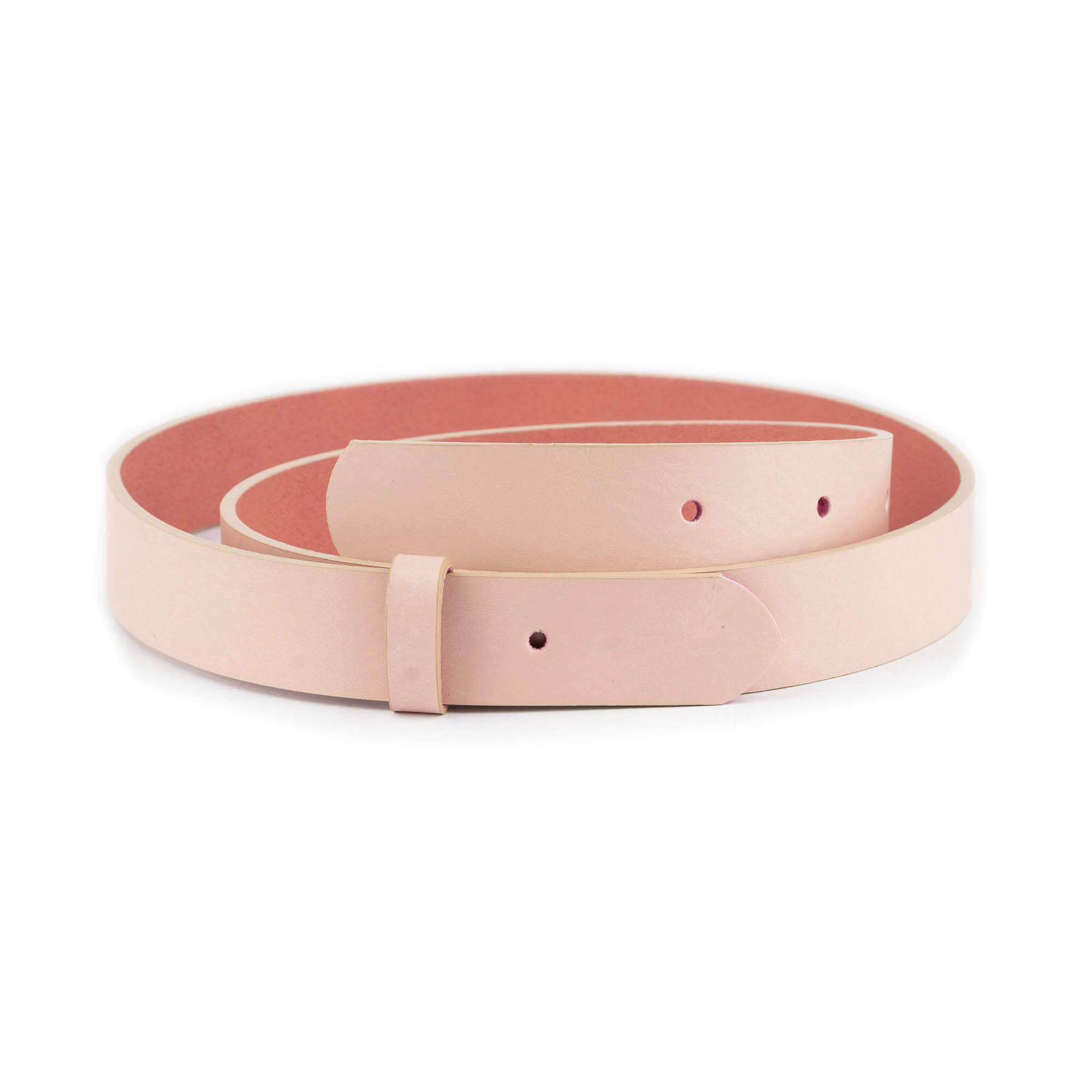 2.5 cm Light Pink Leather Belt Strap for Versace Buckles - Women's Replacement Belt with Premade Holes - Perfect for Jeans, Dresses & Fashion Accessories