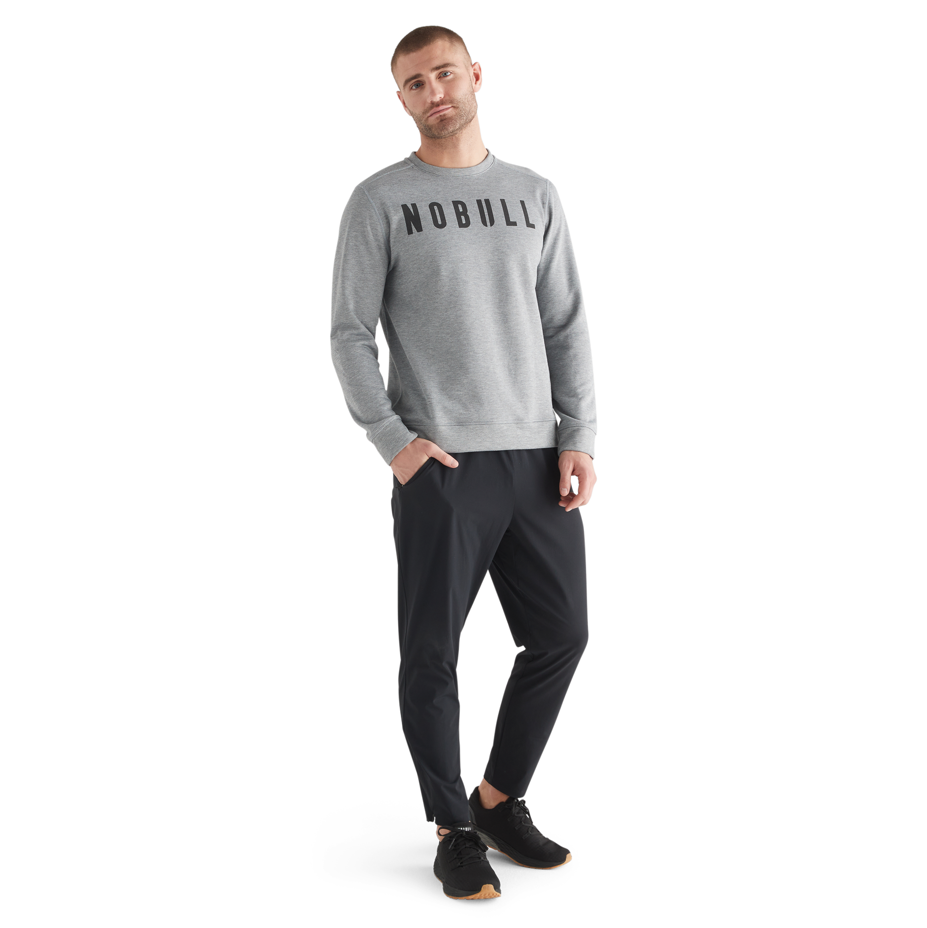 NOBULL Men's Crew Sweatshirt - Comfortable Cotton Pullover for Workouts & Casual Wear | Gym, Running & Everyday Use