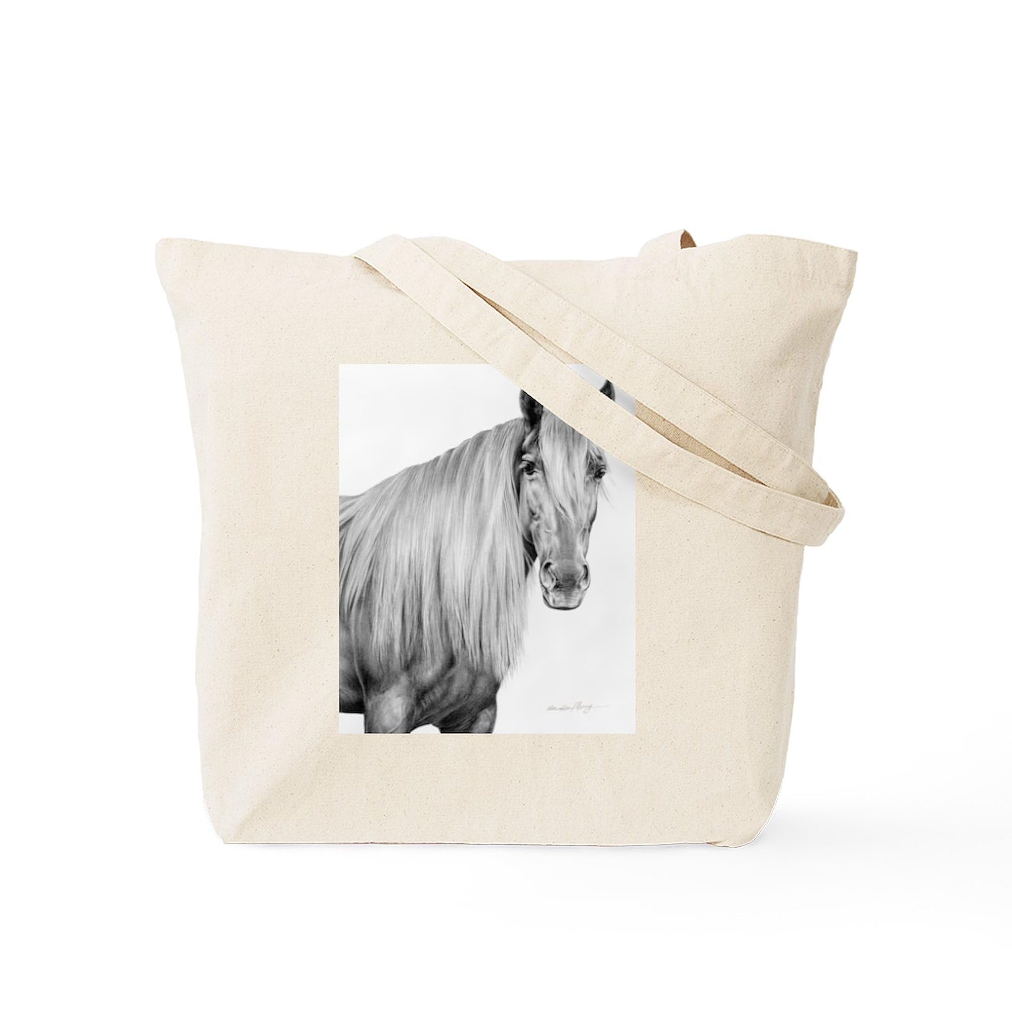 Rocky Mountain Horse 1 Natural Canvas Tote Bag - Reusable Shopping Bag for Groceries, Beach, Work & Travel | Eco-Friendly Cotton Carryall with Durable Handles