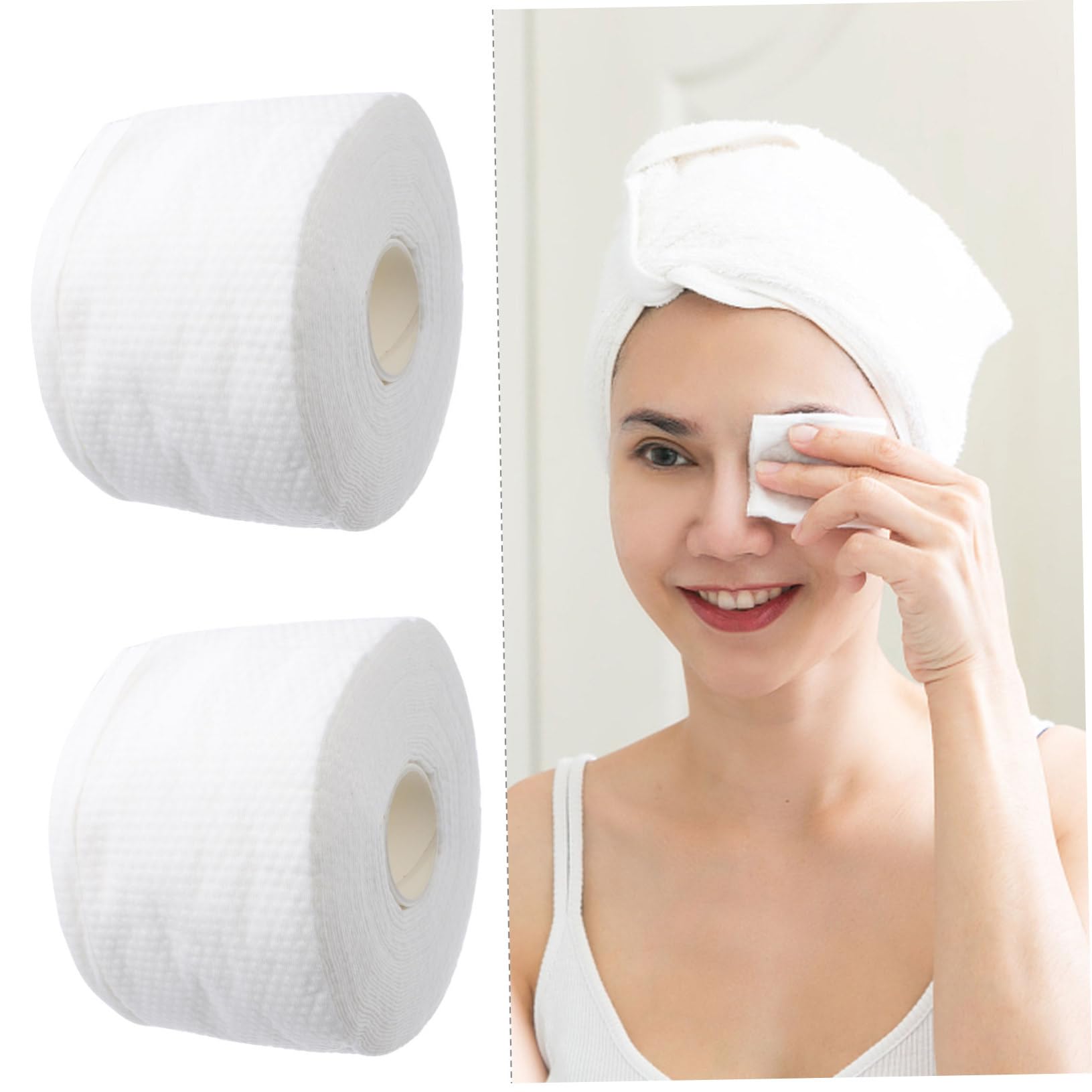 **Minkissy Premium Face Wash Towels Roll - Gentle Exfoliating Pore Cleansing Wipes for Sensitive Skin | Non-Woven Reusable Facial Tissues for Daily Skincare & Makeup Removal**