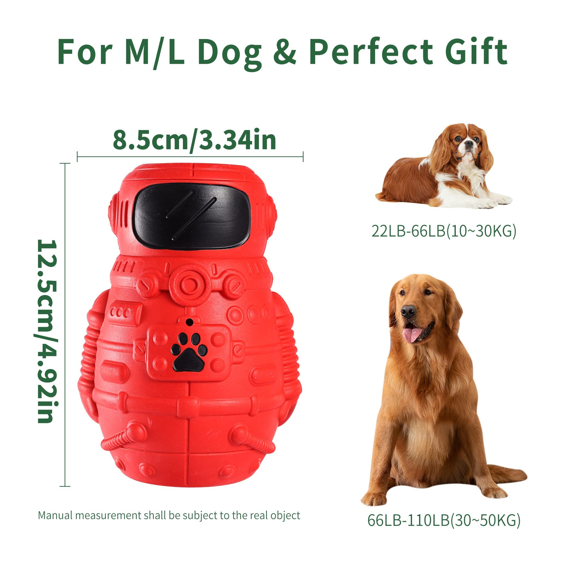 **Indestructible Dog Puzzle Toys for Aggressive Chewers – Durable Rubber Chew Toys for Large & Medium Dogs – Interactive Treat Dispensing & Squeaky Enrichment Toys – Perfect for Boredom Relief & Mental Stimulation**
