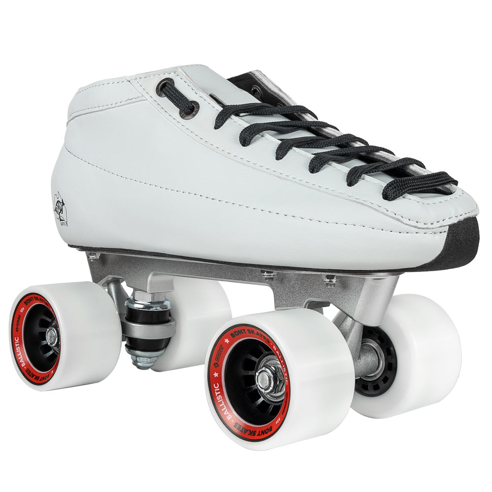 Bont Racer Tracer Ballistic Quad Speed Skates - Premium Roller Derby & Speed Skating Package for Competitive Athletes - Perfect for Indoor/Outdoor Track Racing & Training