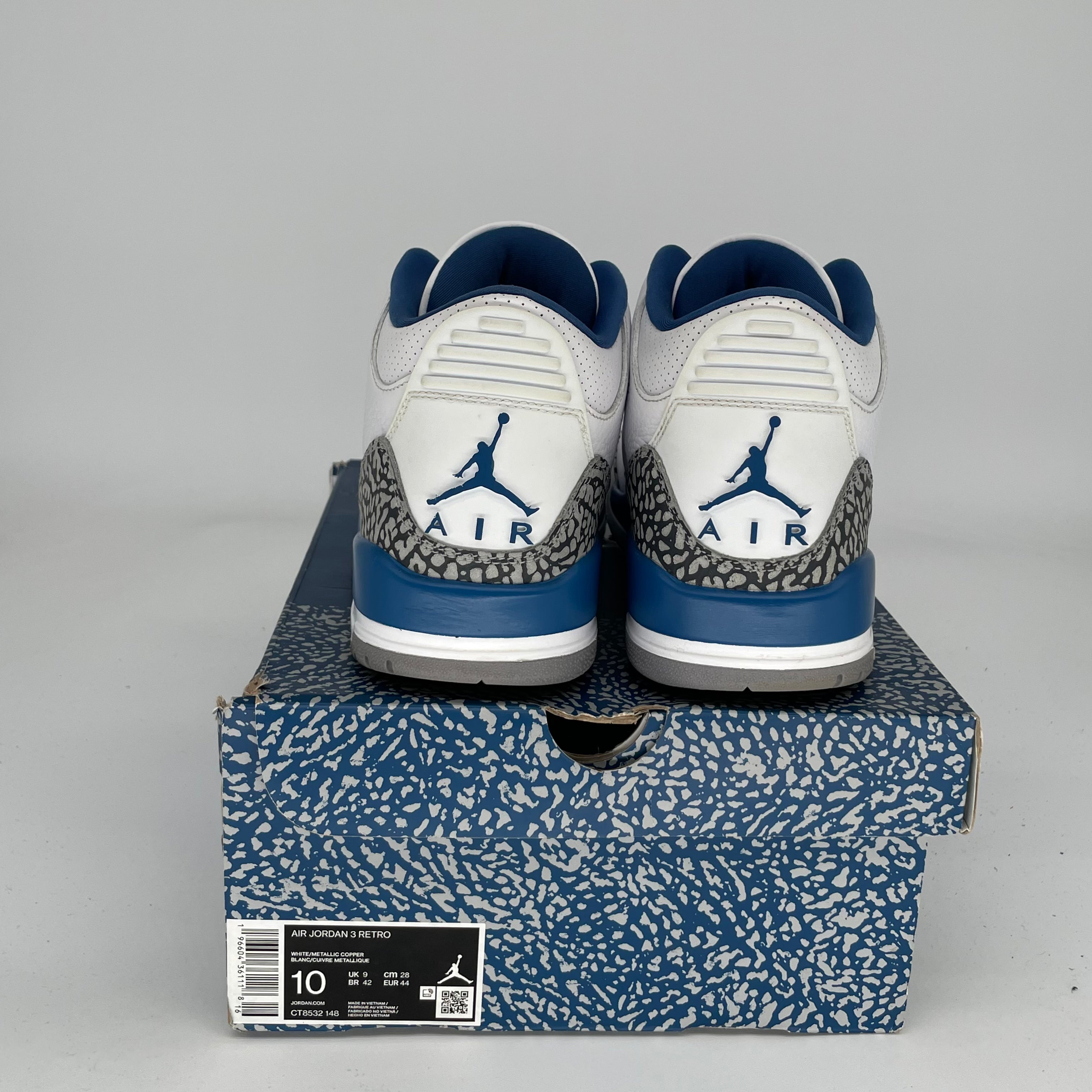 AIR JORDAN 3 WIZARDS Basketball Shoes Men's Size 10 Retro Sneakers CT8532-148 - Perfect for Streetwear, Casual Outfits & Basketball Games