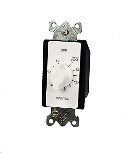 60-Minute Automatic Countdown Timer with Shut Off - 120V/240V/277V SPDT/SPST for Home Appliances | Perfect for Kitchen, Bathroom & Workshop Safety