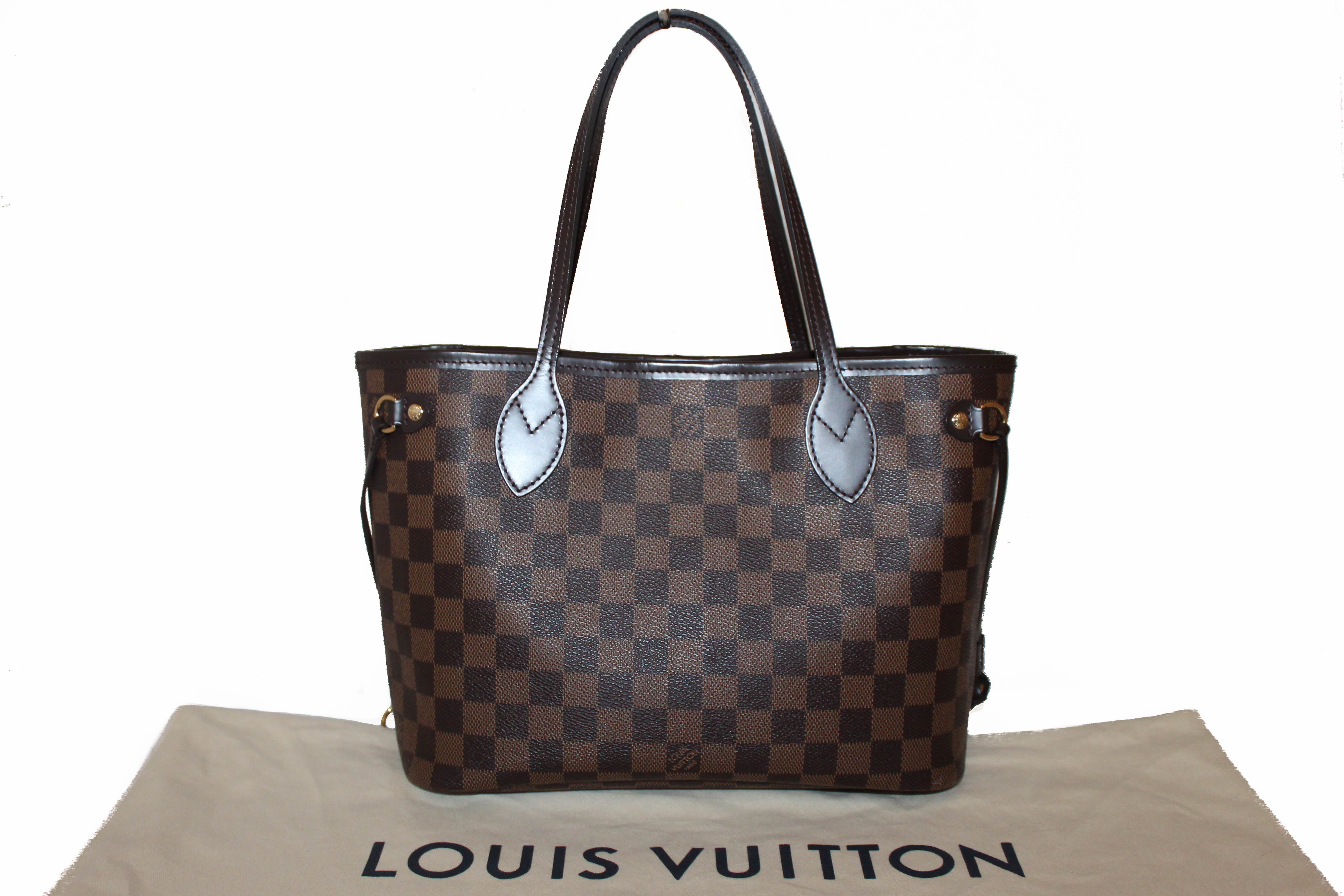 Authentic Louis Vuitton Damier Ebene Neverfull PM Tote Bag - Luxury Designer Handbag for Women, Perfect for Work, Travel & Everyday Use